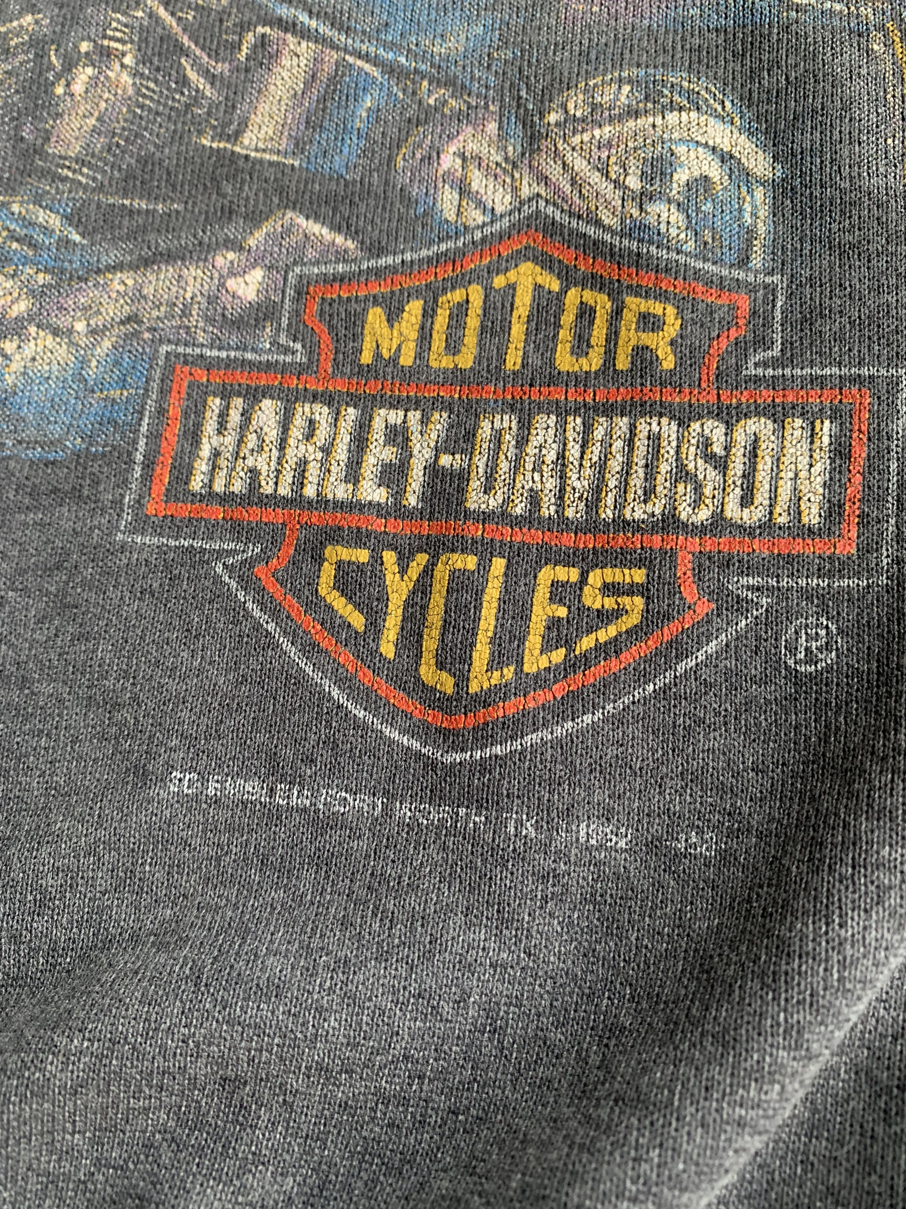 Harley Davidson 💎 Vintage Faded 3D Emblem 1992 Harley Davidson Sweatshirts Size US L / EU 52-54 / 3 - 4 Thumbnail