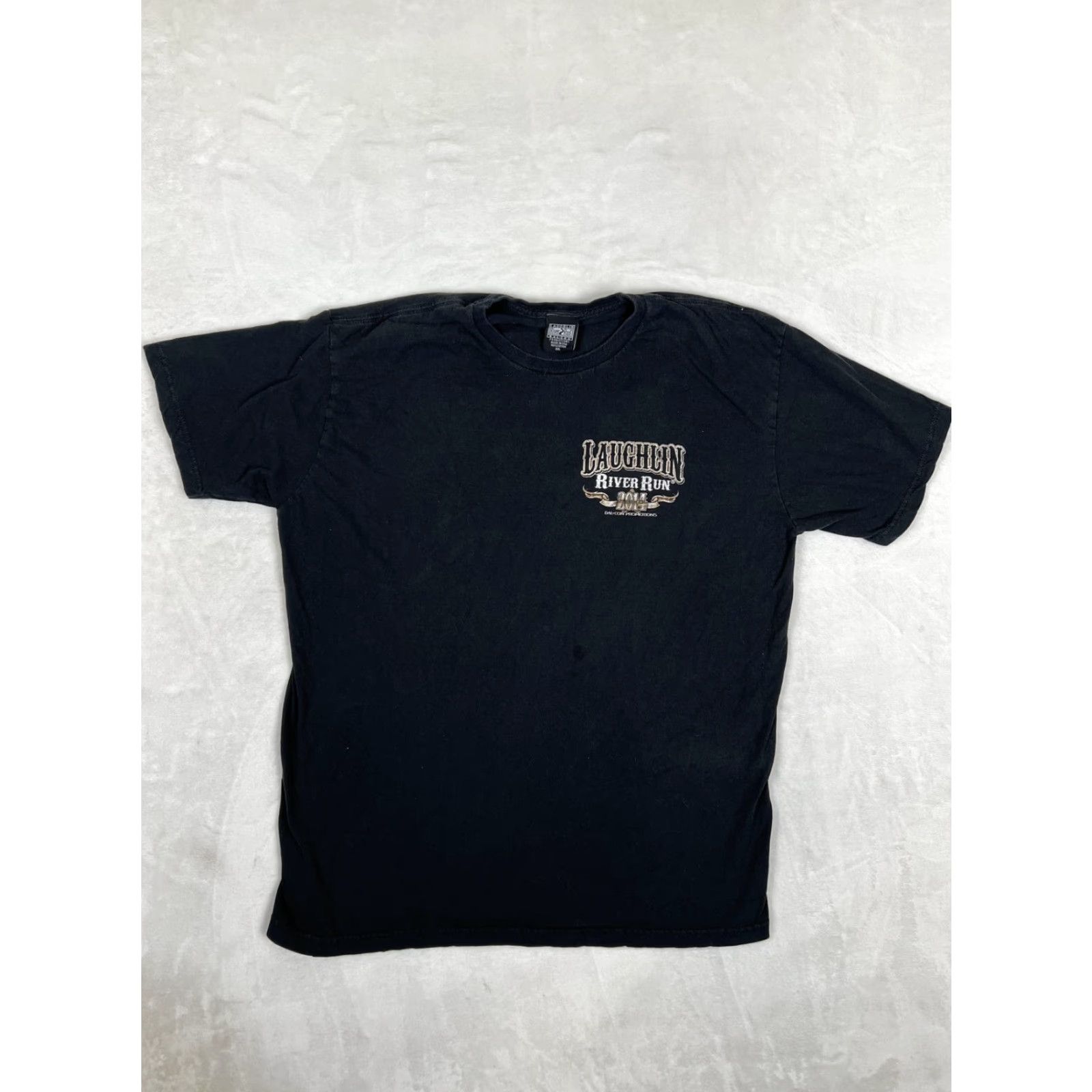 Vintage Laughlin River Run T-Shirt Mens 2XL Black 2014 32nd Annual Skeleton Biker Shirt Size US XXL / EU 58 / 5 - 2 Thumbnail