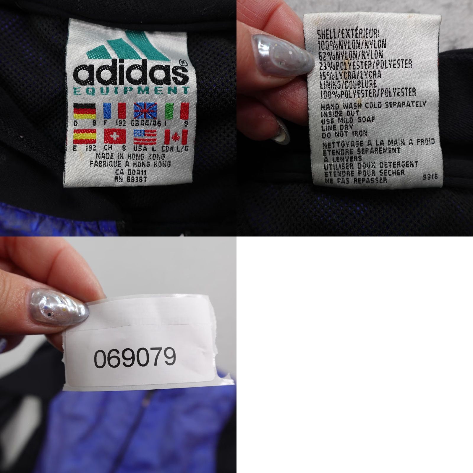 Adidas VINTAGE Adidas Equipment Jacket Womens Large Blue Animal Print Windbreaker Coat Size L / US 10 / IT 46 - 8 Thumbnail