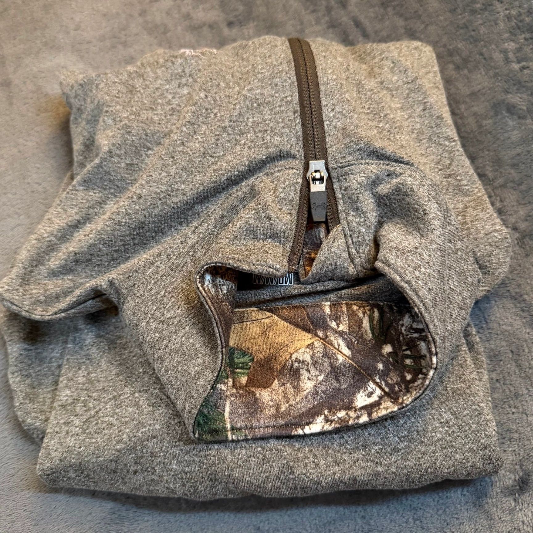 Under Armour Under Armour HeatGear Pullover 1/4 Zip Camouflage Mock Neck Mens M Brown Gray Antler Logo Vintage No Size US M / EU 48-50 / 2 - 5 Thumbnail