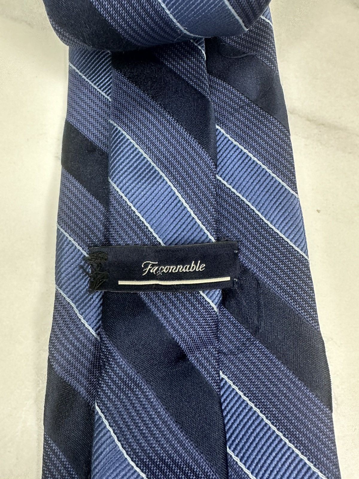Faconnable Faconnable blue striped silk necktie Size ONE SIZE - 2 Thumbnail