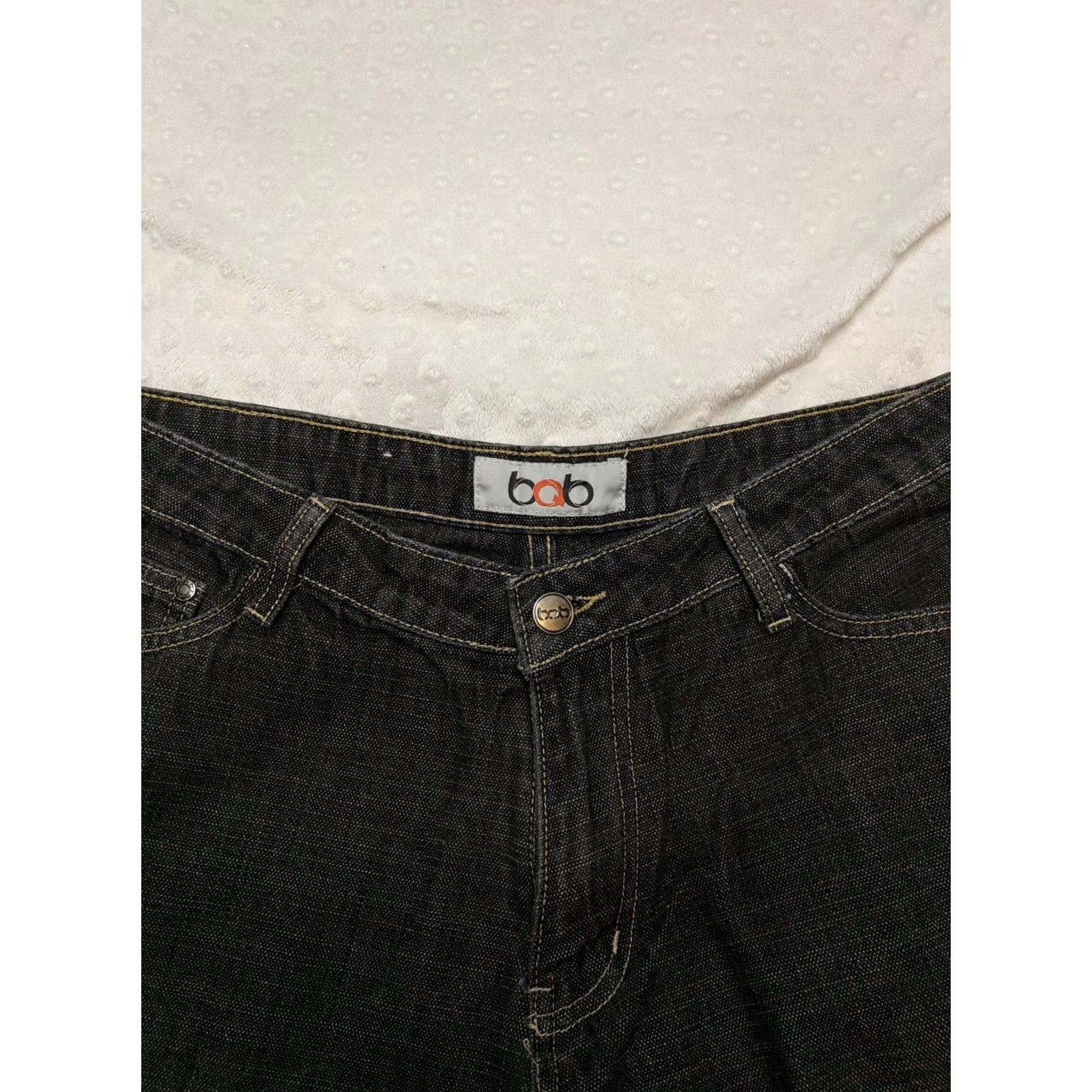 Denime BQB Jeans Womens Size 17 Regular Mid Rise Denim Black 31x30 Embroidery Bohemian 90s Jeans Mens? Size 38" / US 16 / IT 52 - 6 Thumbnail