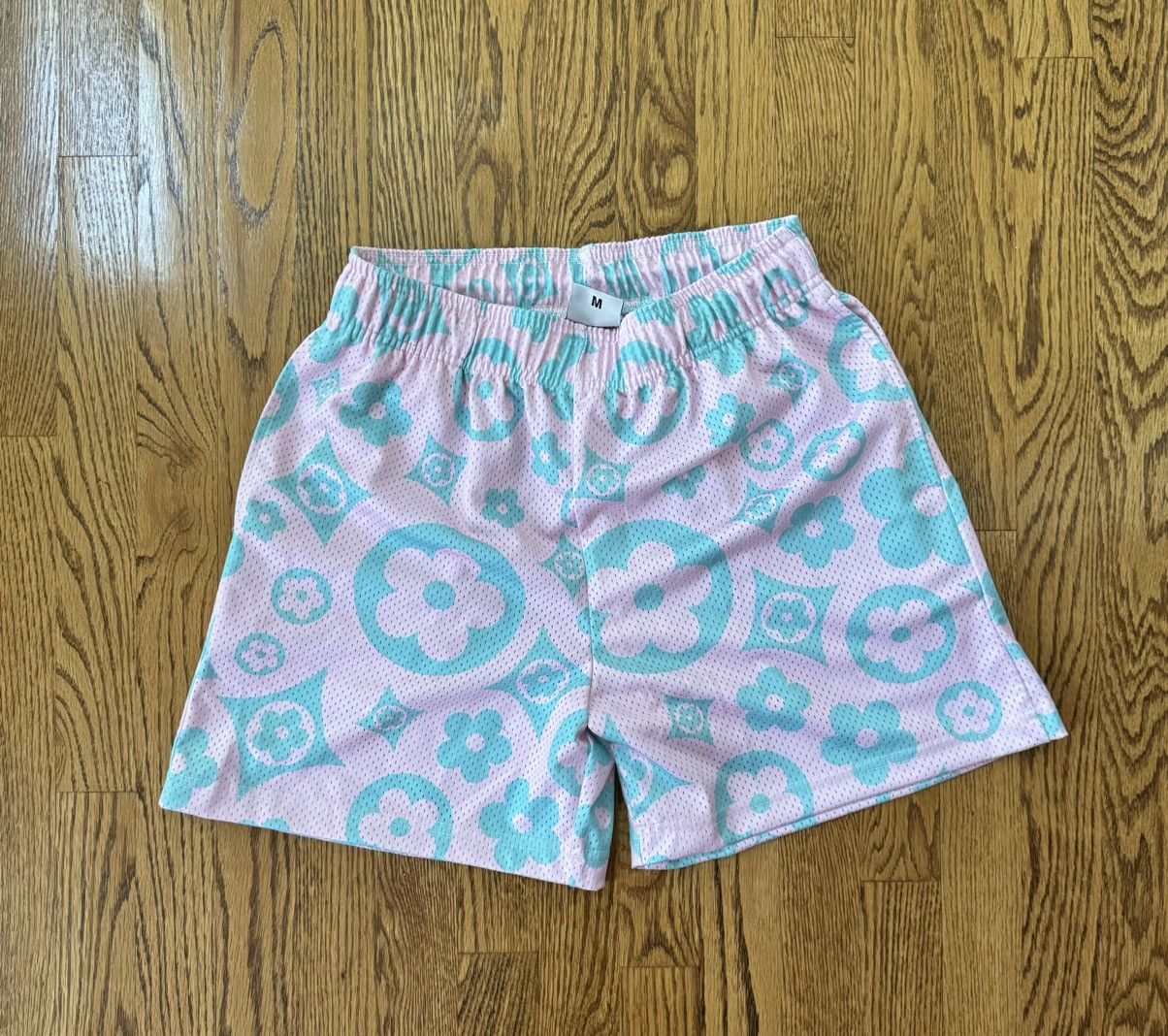 Bravest Studios Bravest Studios Pink / Turquoise Floral Mesh Shorts- medium Size US 32 / EU 48 - 2 Thumbnail