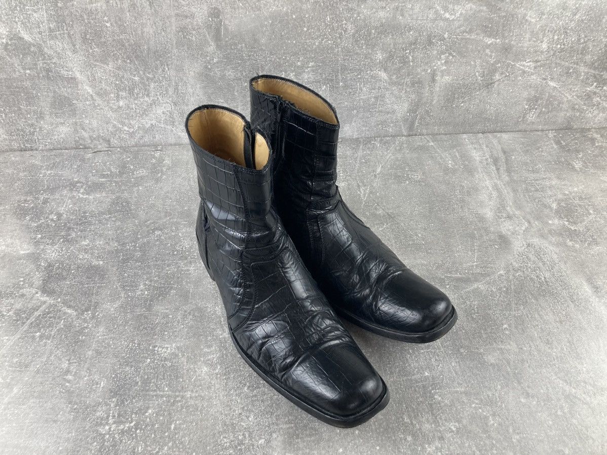 Genuine Leather Avant Garde crocodile leather guidi CDG style boots Size US 11 / EU 44 - 4 Thumbnail