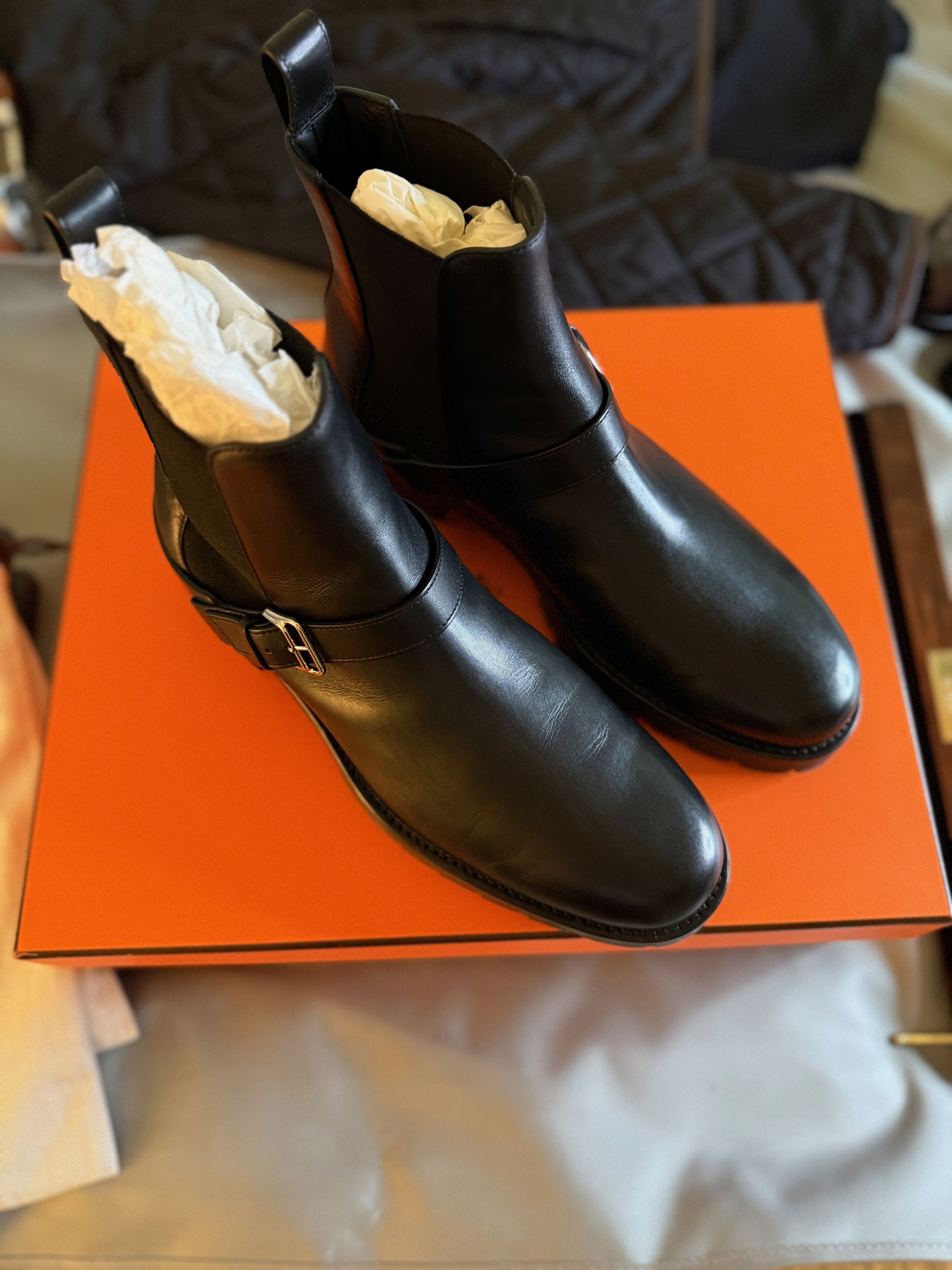 Hermes Fits 10.5, Ultimate Rare $1,800 Silver Buckle Ankle Boots Size US 10 / EU 43 - 15 Thumbnail