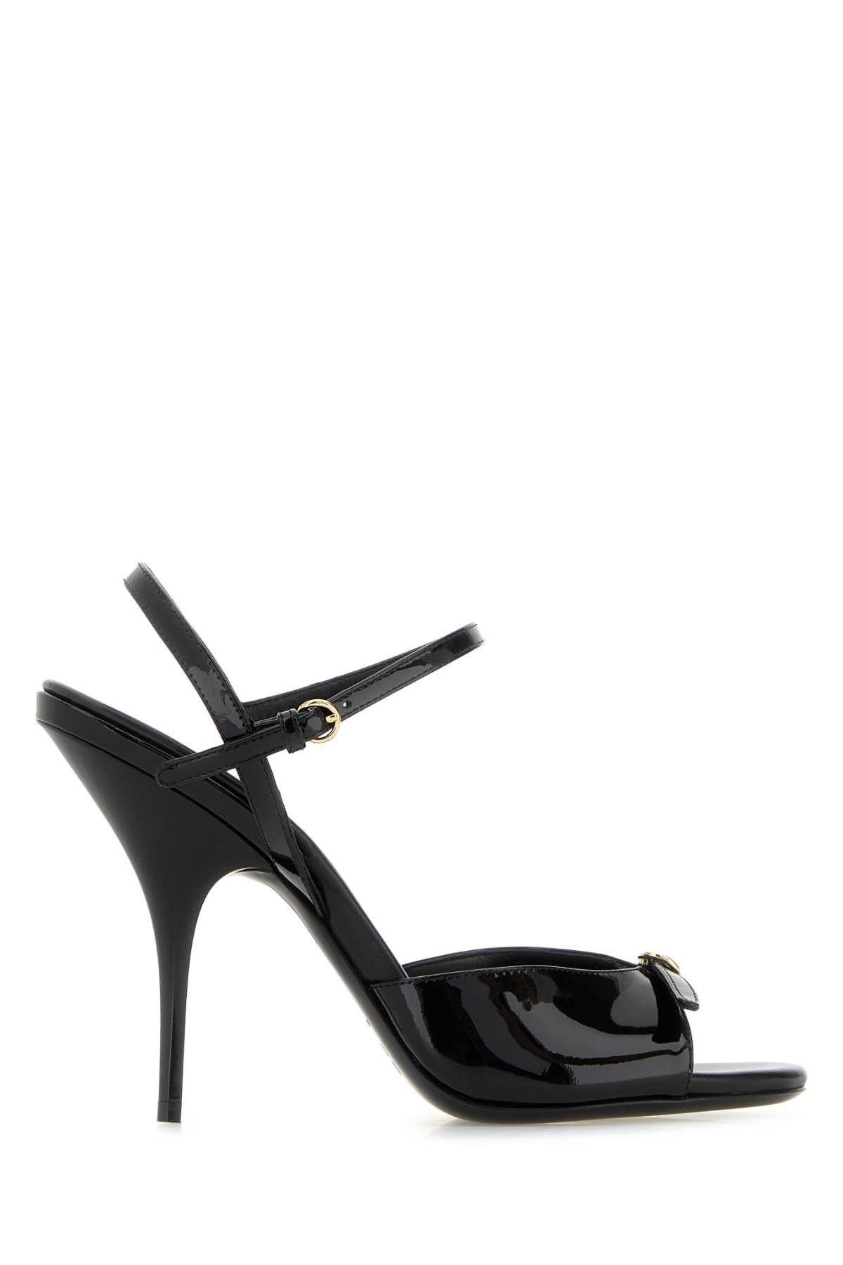 Miu Miu Black Leather Sandals Size US 10 / IT 40 - 1 Thumbnail