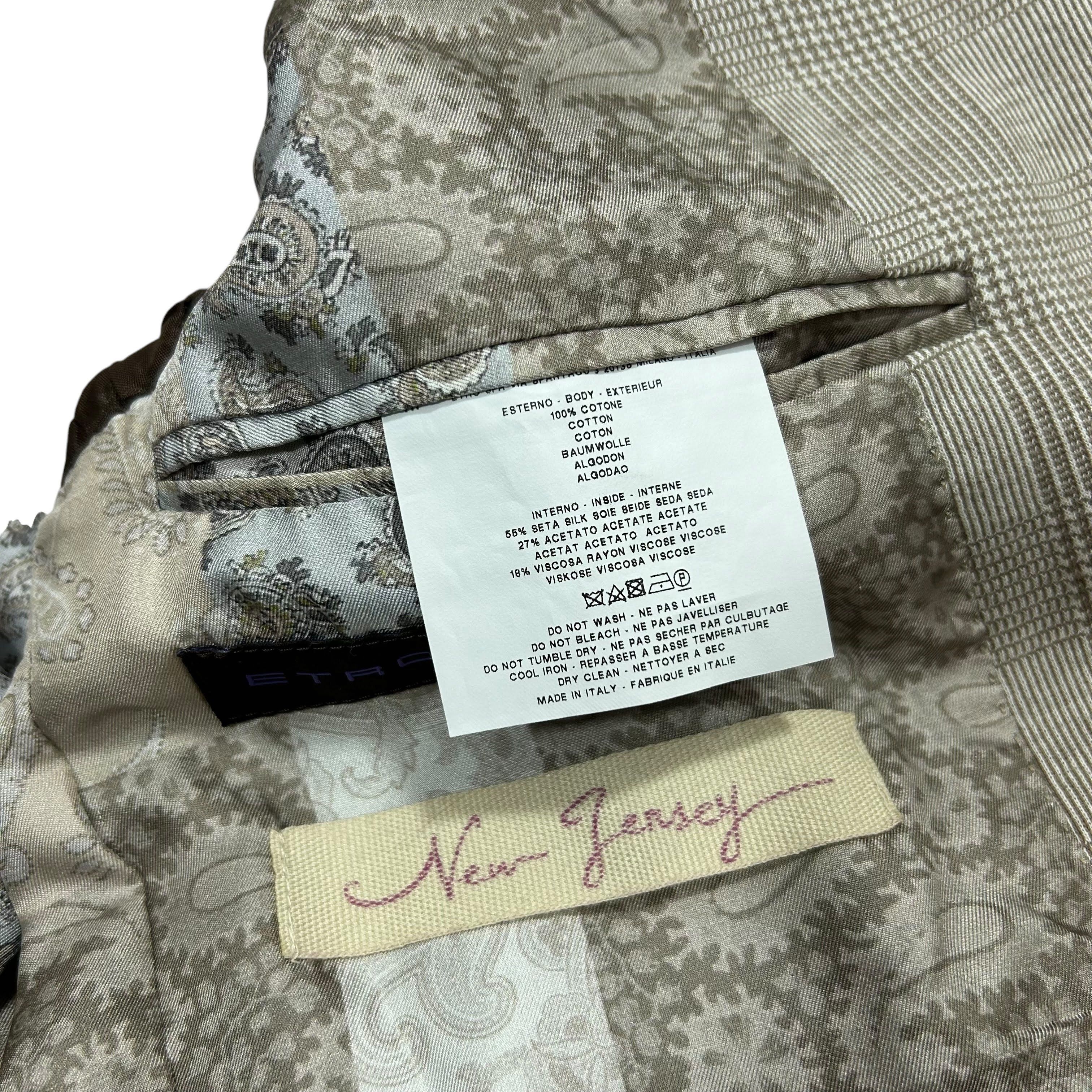 Etro Etro Milano Gray Check New Jersey Cotton Blazer Slim 52 Size 42R - 6 Thumbnail