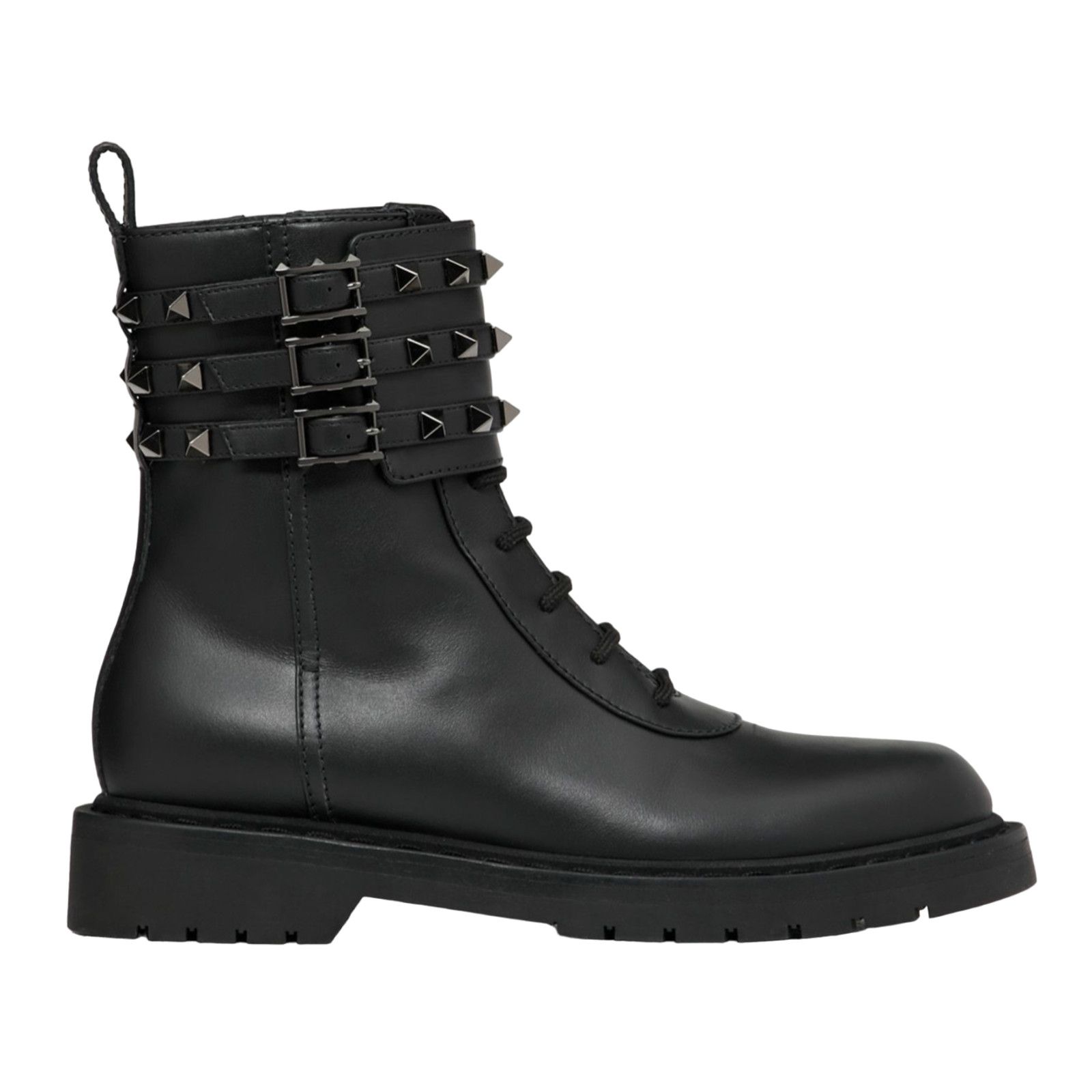 Valentino Valentino Rockstud Combat 20mm Black Leather Stud Short Size US 5 / IT 35 - 1 Thumbnail