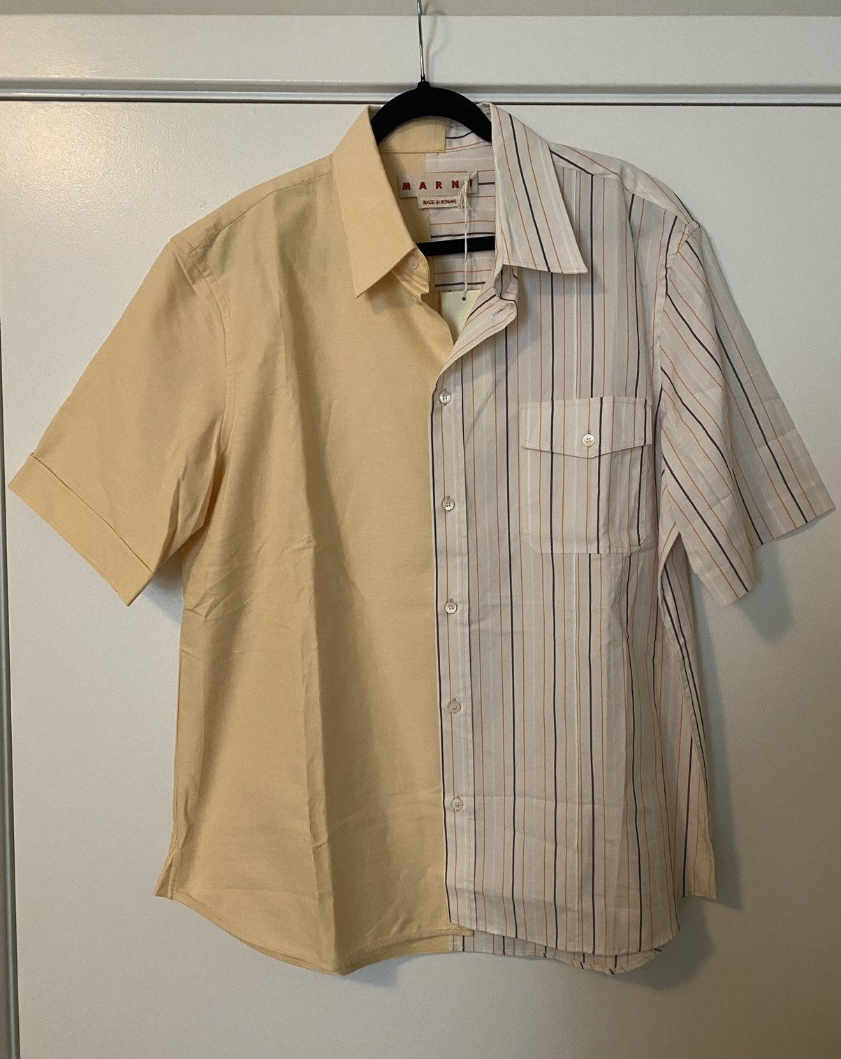 Marni Marni Half Poplin Stripe Shirt Sz54 NWT Size US XXL / EU 58 / 5 - 1 Thumbnail
