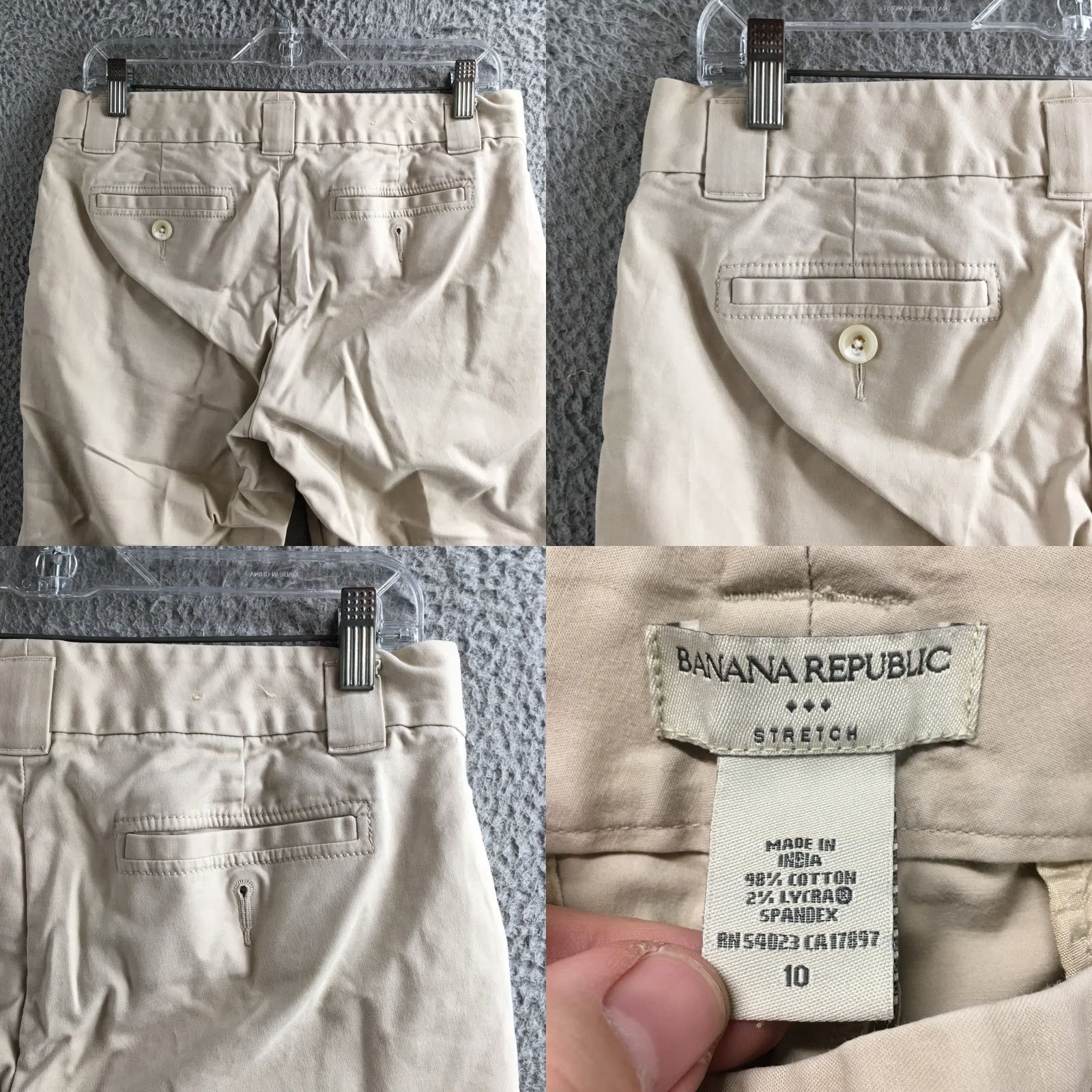 Banana Republic Banana Republic Capri Pants Womens 10 Beige Cotton Blend Zip Fly Casual Capri Pants Womens 10 Beige Cotton Blend Zip Fly Casual Size 32" / US 10 / IT 46 - 9 Thumbnail