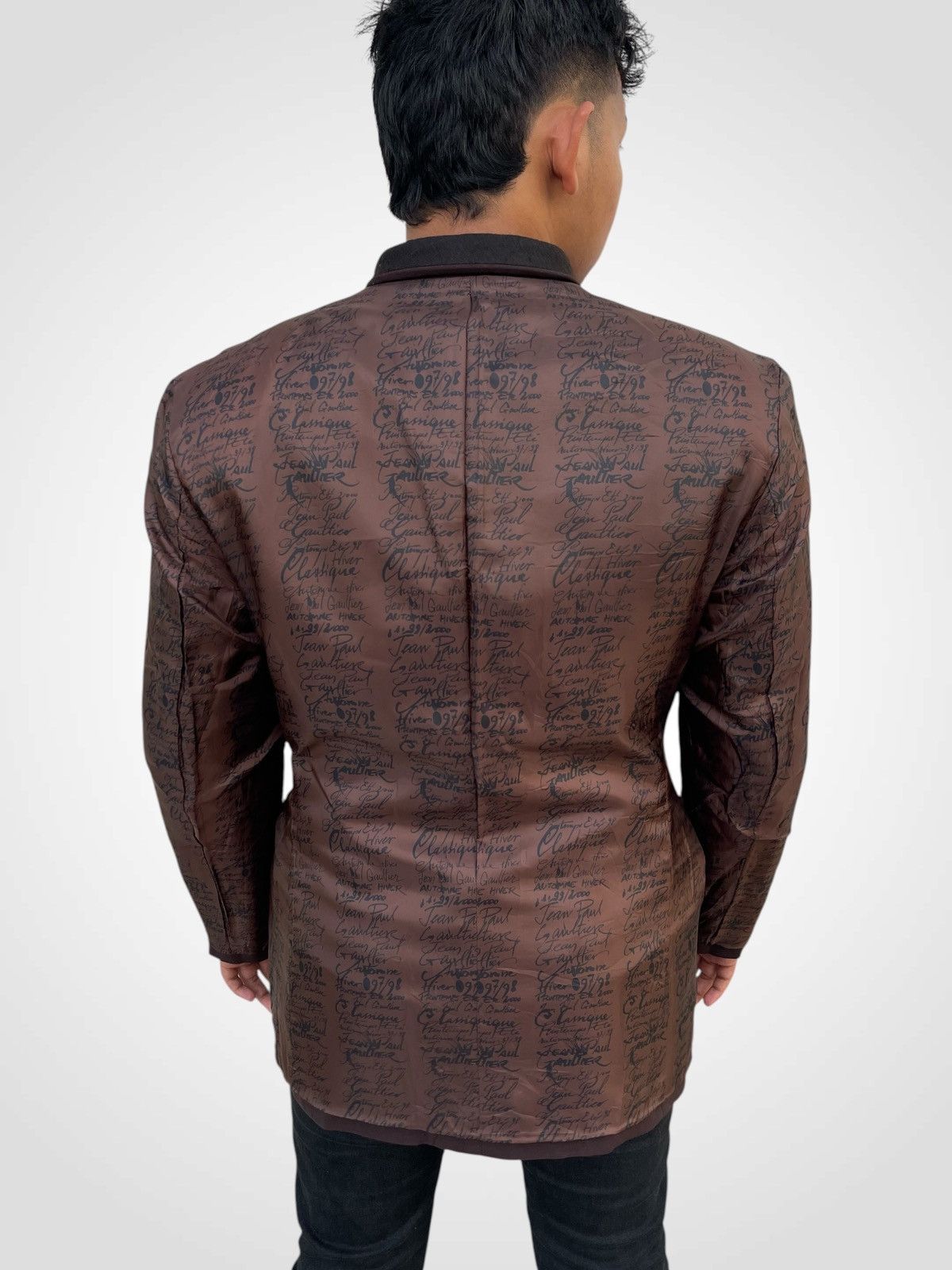 Jean Paul Gaultier 🔥A/W 1997 Jean Paul Gaultier Wool-blend Script Print Jacket Size US M / EU 48-50 / 2 - 2 Thumbnail