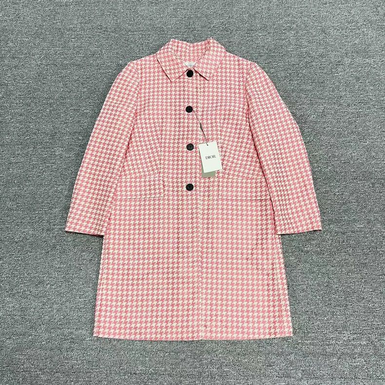 Dior Dior Pink jacquard checkered coat Size XXS / US 00 / IT 34 - 1 Thumbnail