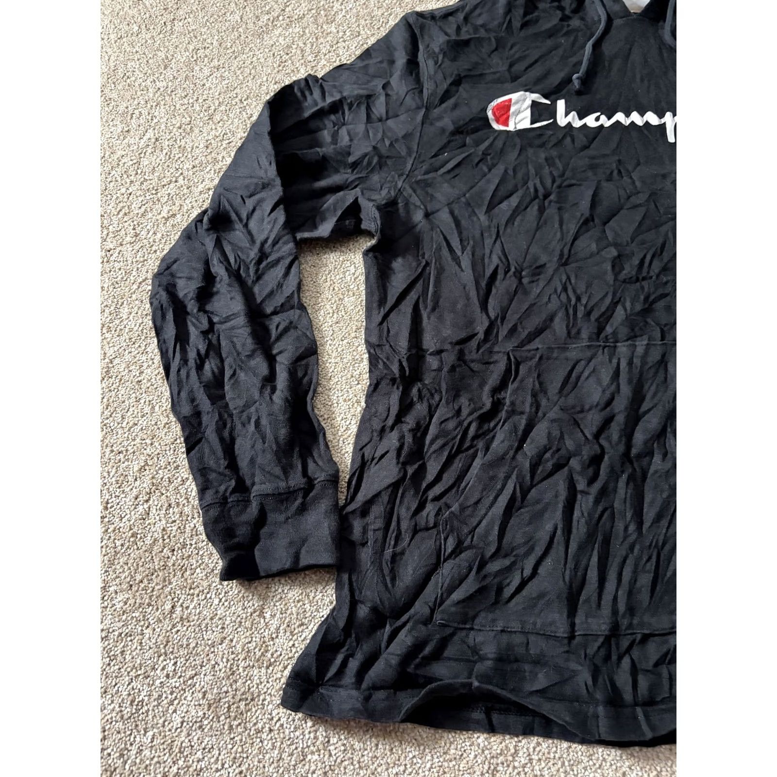 Champion Champion Hoodie Mens Large Black Lightweight Pullover Sweatshirt Size US L / EU 52-54 / 3 - 2 Thumbnail