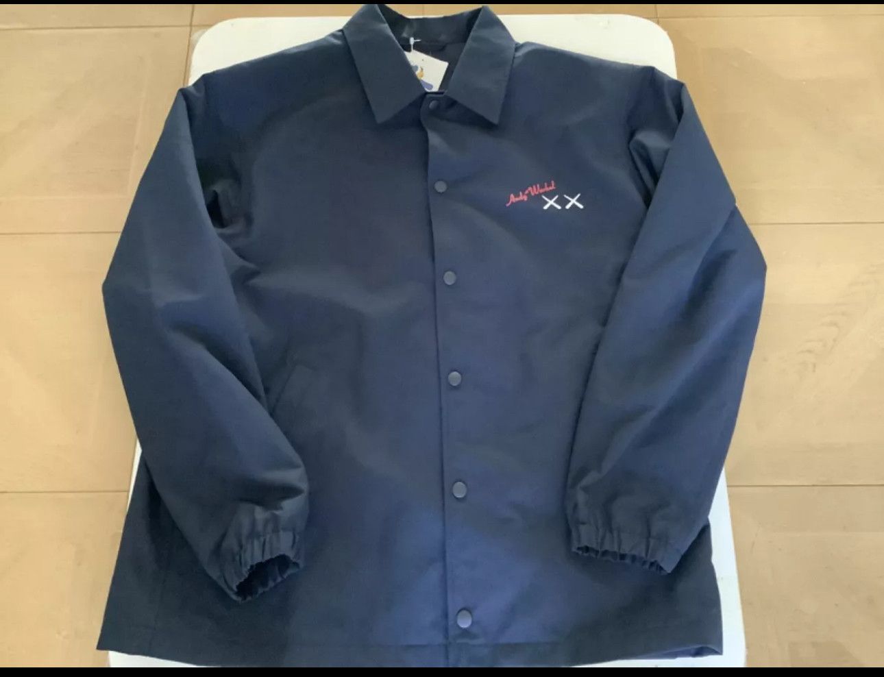 Andy Warhol × Kaws × Uniqlo (M) KAWS X ANDY WARHOL NAVY BLUE COACH JACKET Size US M / EU 48-50 / 2 - 1 Thumbnail