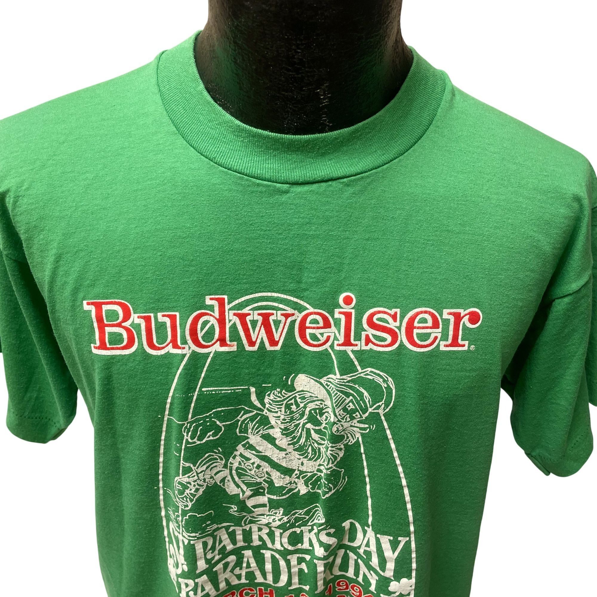 Fruit Of The Loom Vtg BEST BUDWEISER Beer ST PATRICK'S DAY Parade T Shirt Size US L / EU 52-54 / 3 - 3 Thumbnail