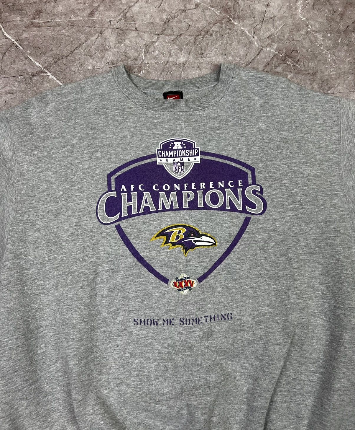 Nike Vintage Y2K Nike Baltimore Ravens Super Bowl XXXV Sweatshirt Size US XL / EU 56 / 4 - 4 Thumbnail