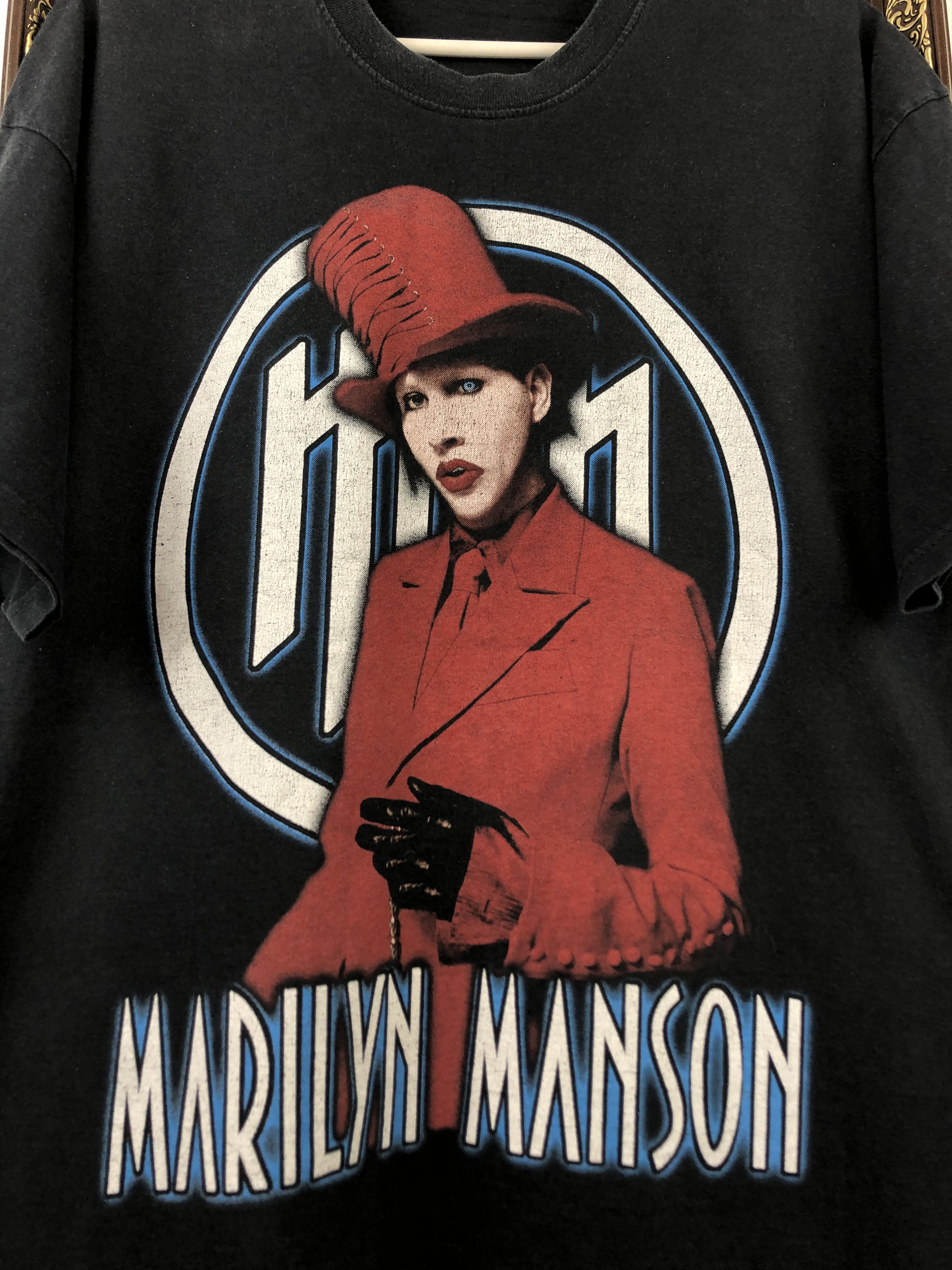 Band Tees Vintage Marilyn Manson Bad Over Print Shirt Tee Big Logo Size US L / EU 52-54 / 3 - 5 Thumbnail