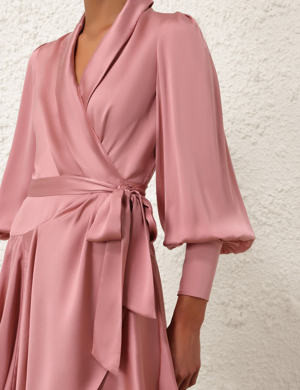 Zimmermann oc11z0825 Silk Wrap Mini Dress in Rose Pink Size L / US 10 / IT 46 - 5 Thumbnail