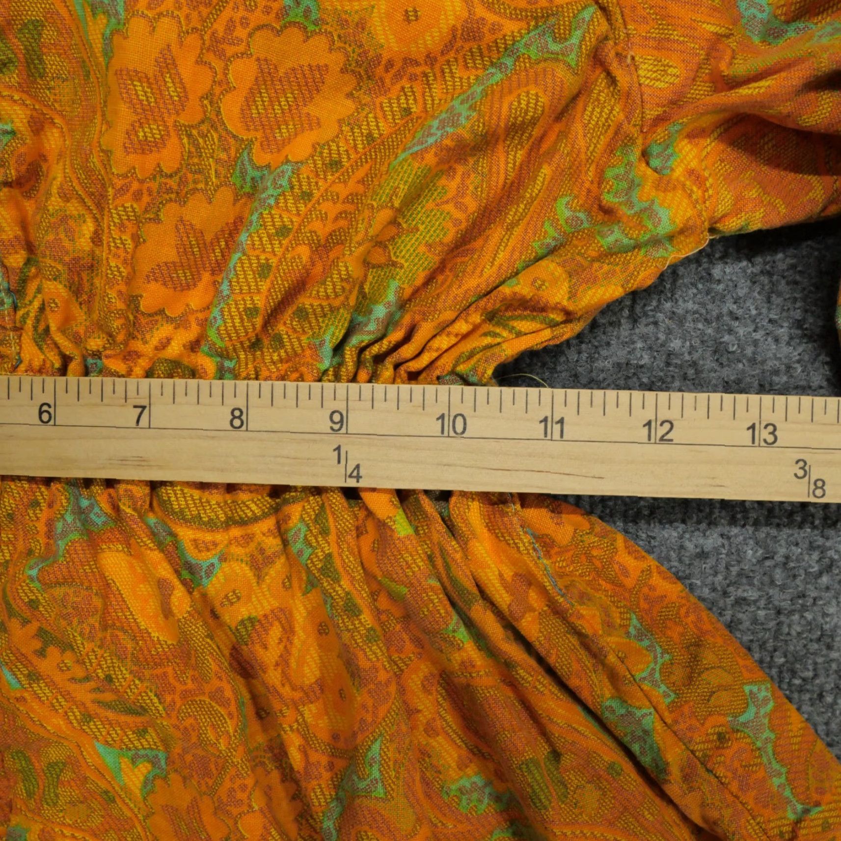 Vintage VINTAGE Handmade Dress Womens Yellow Orange Paisley Long High Low Hippie 60s 70s Sundress Small Regular Women's Size S / US 4 / IT 40 - 6 Thumbnail