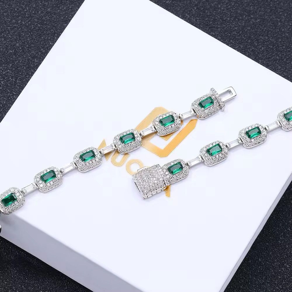 Japanese Brand × Jewelry Inlaid White Green Zirconia Bracelet Size ONE SIZE - 5 Thumbnail