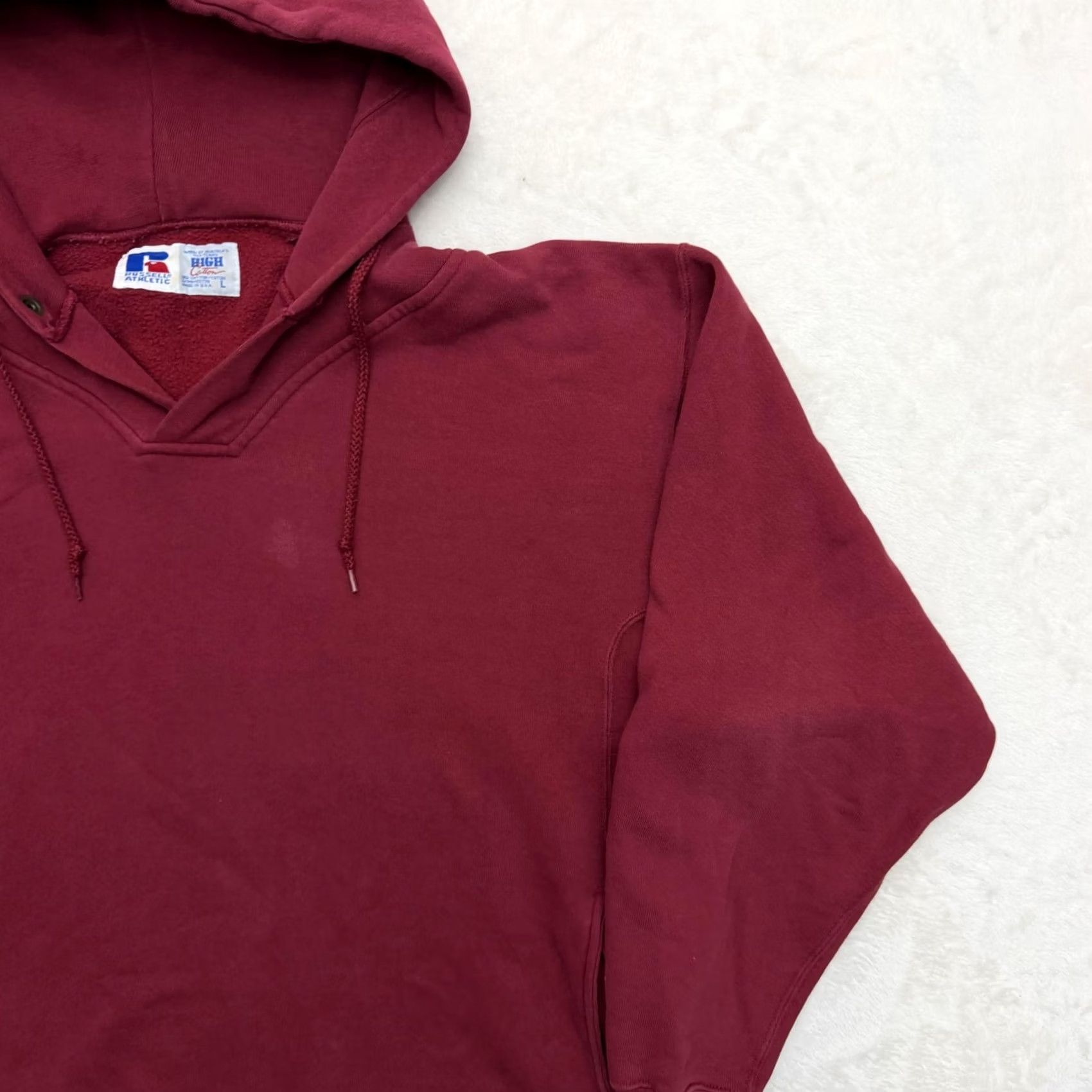 Russell Athletic VINTAGE Russell Athletic Hoodie Mens Large Red Pullover Fleece Pocket Logo Size US L / EU 52-54 / 3 - 3 Thumbnail