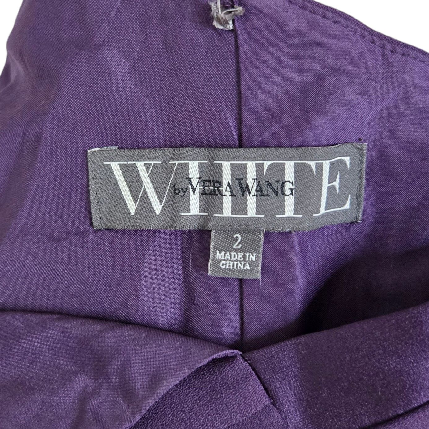Vera Wang White by Vera Wang Formal Dress Size 2 Amethyst Purple Belt Size XS / US 0-2 / IT 36-38 - 8 Thumbnail