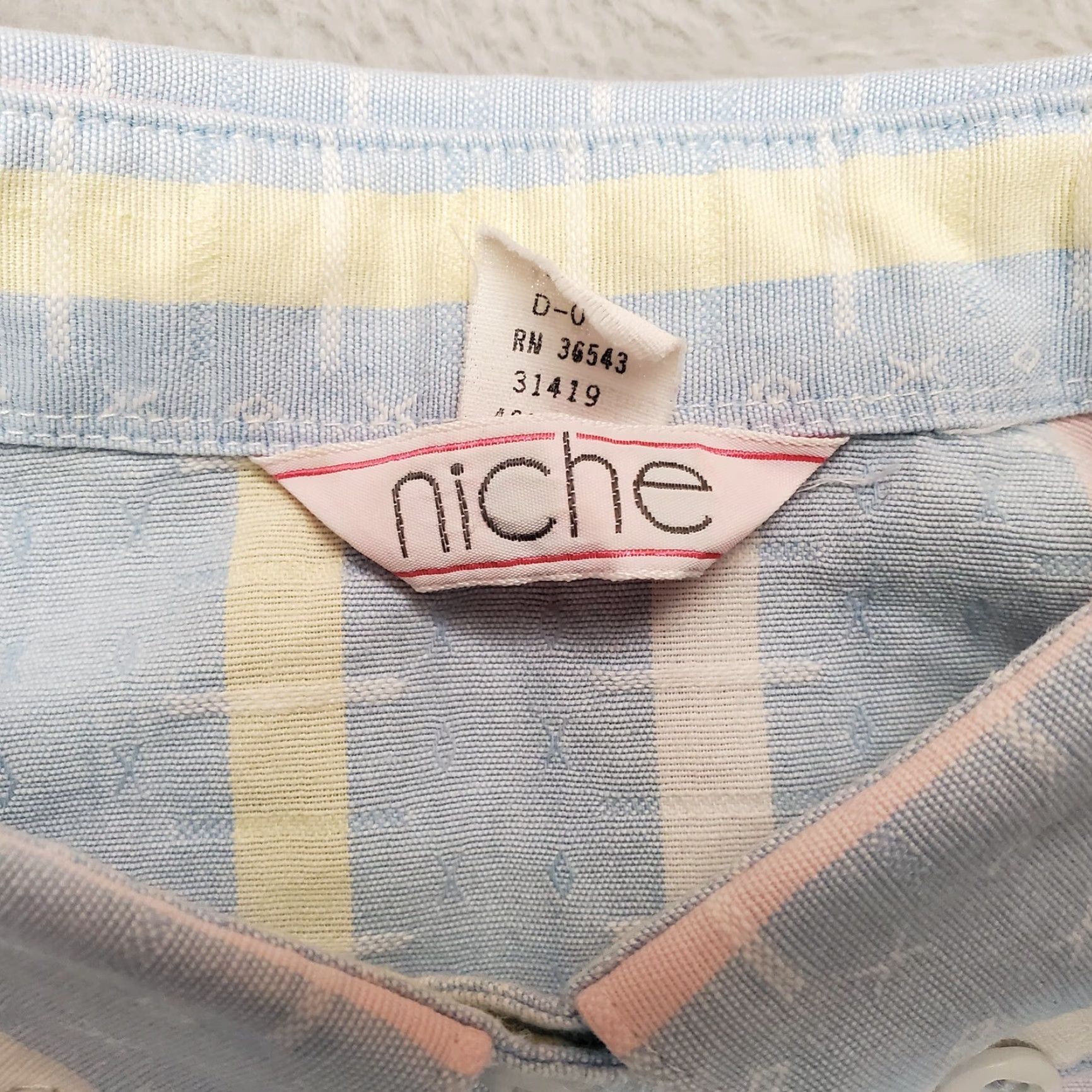 Vintage VINTAGE Niche Shirt Womens XL Blue 100% Cotton 3/4 Sleeve Button Casual Size XL / US 12-14 / IT 48-50 - 4 Thumbnail