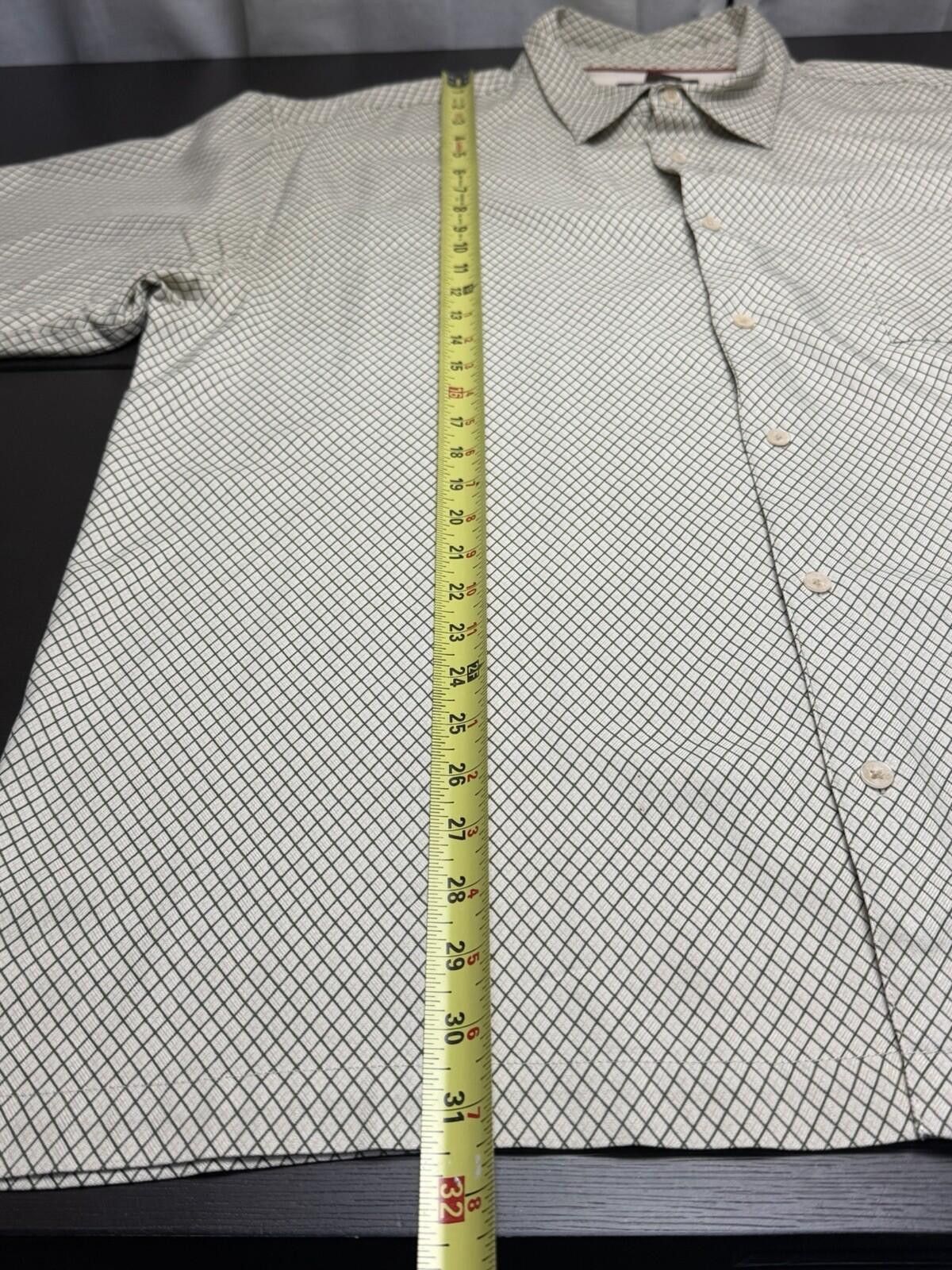 Toscano Toscano Mens XXL 100% Silk Camp Shirt Ivory Geometric Button Size US XXL / EU 58 / 5 - 3 Thumbnail