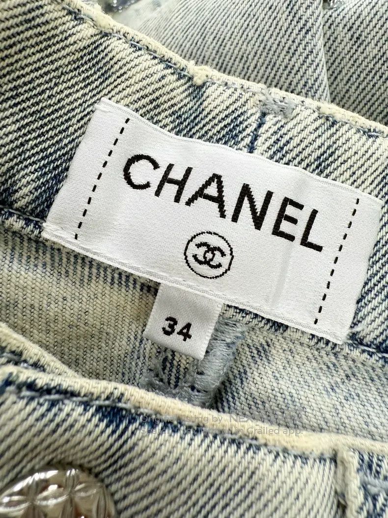 Chanel Chanel 21k blue-gray double C sequin jeans Size 42" / US 20 - 6 Thumbnail