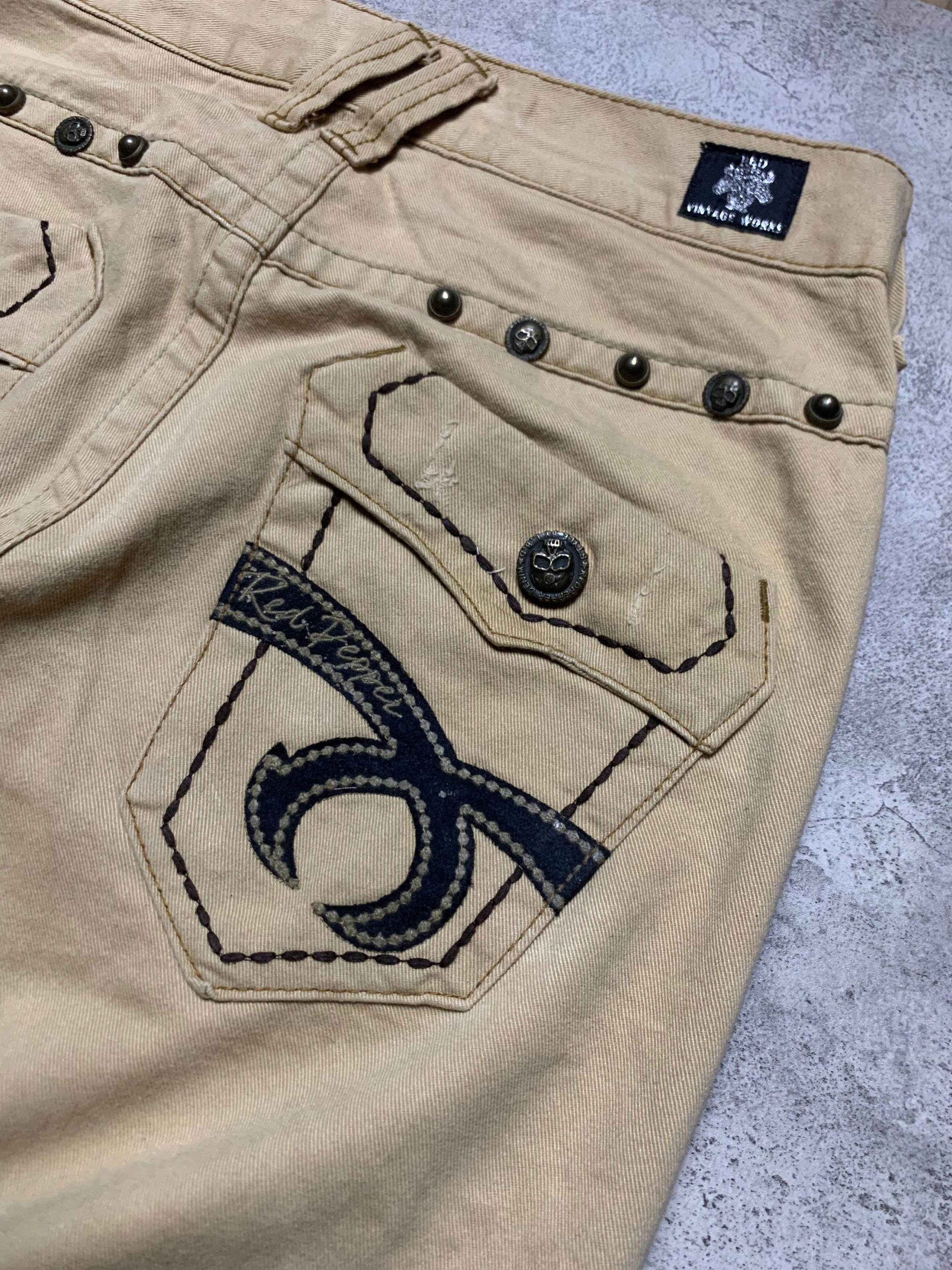 Japanese Brand Redpepper - Distressed Skulls Studded Jeans Pants Size US 34 / EU 50 - 12 Thumbnail