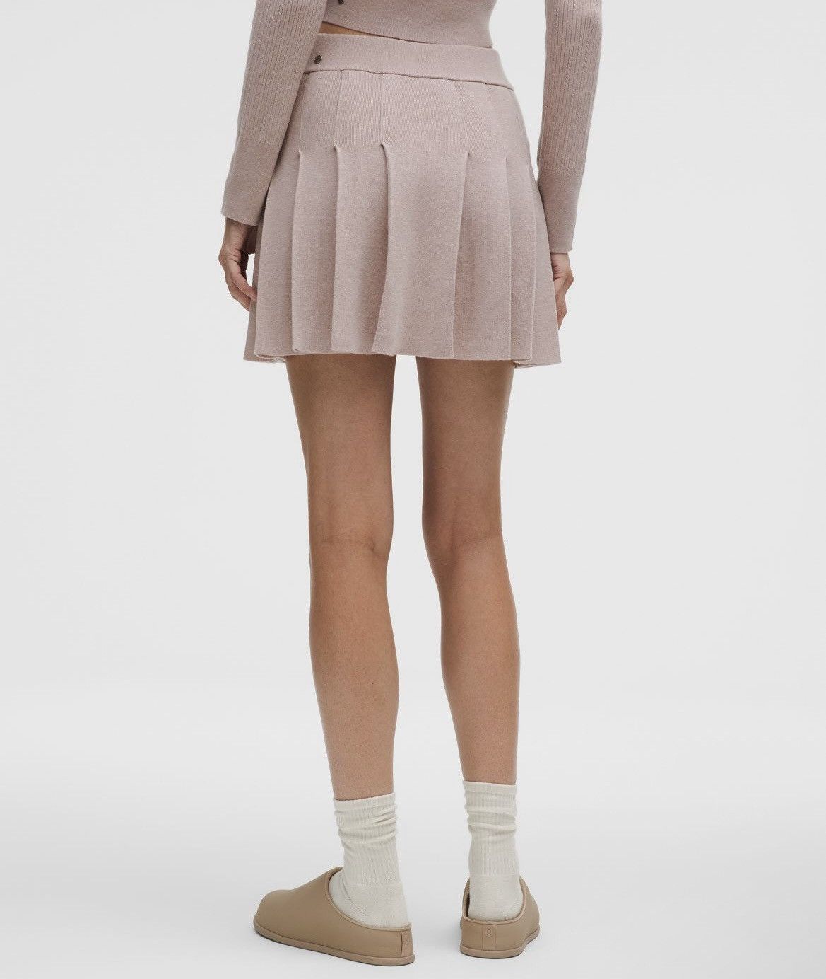 Lululemon Lululemon Ribbed Merino Wool Pleated Skirt Heathered Mink Size 31" - 3 Thumbnail