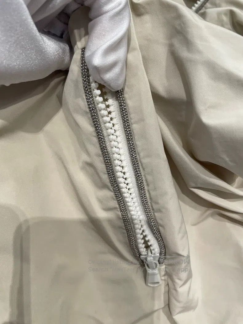 Brunello Cucinelli Brunello Cucinelli Beige Polyester Hooded Jacket Size US S / EU 44-46 / 1 - 7 Thumbnail