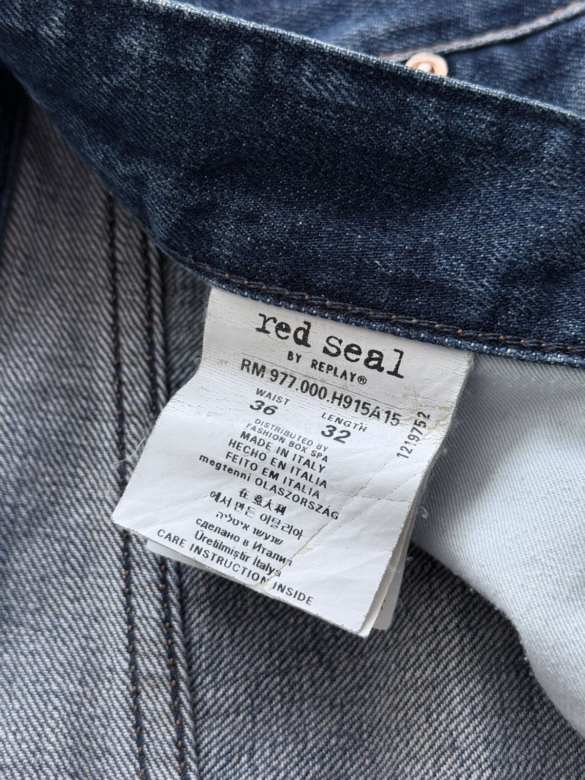 Japanese Brand Red Seal Hedi Slimane Style Washed Selvedge Denim Jeans Size US 34 / EU 50 - 14 Thumbnail
