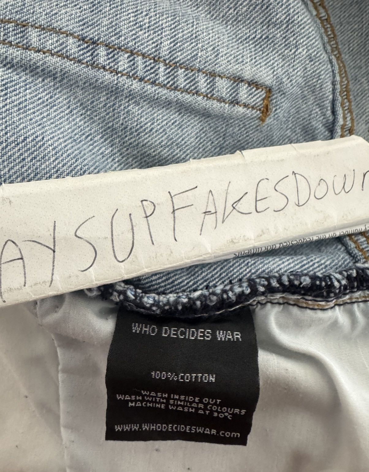 Who Decides War Who Decides War Jeans Scripture Denim Embroidered Pants WDW Size US 34 / EU 50 - 5 Thumbnail