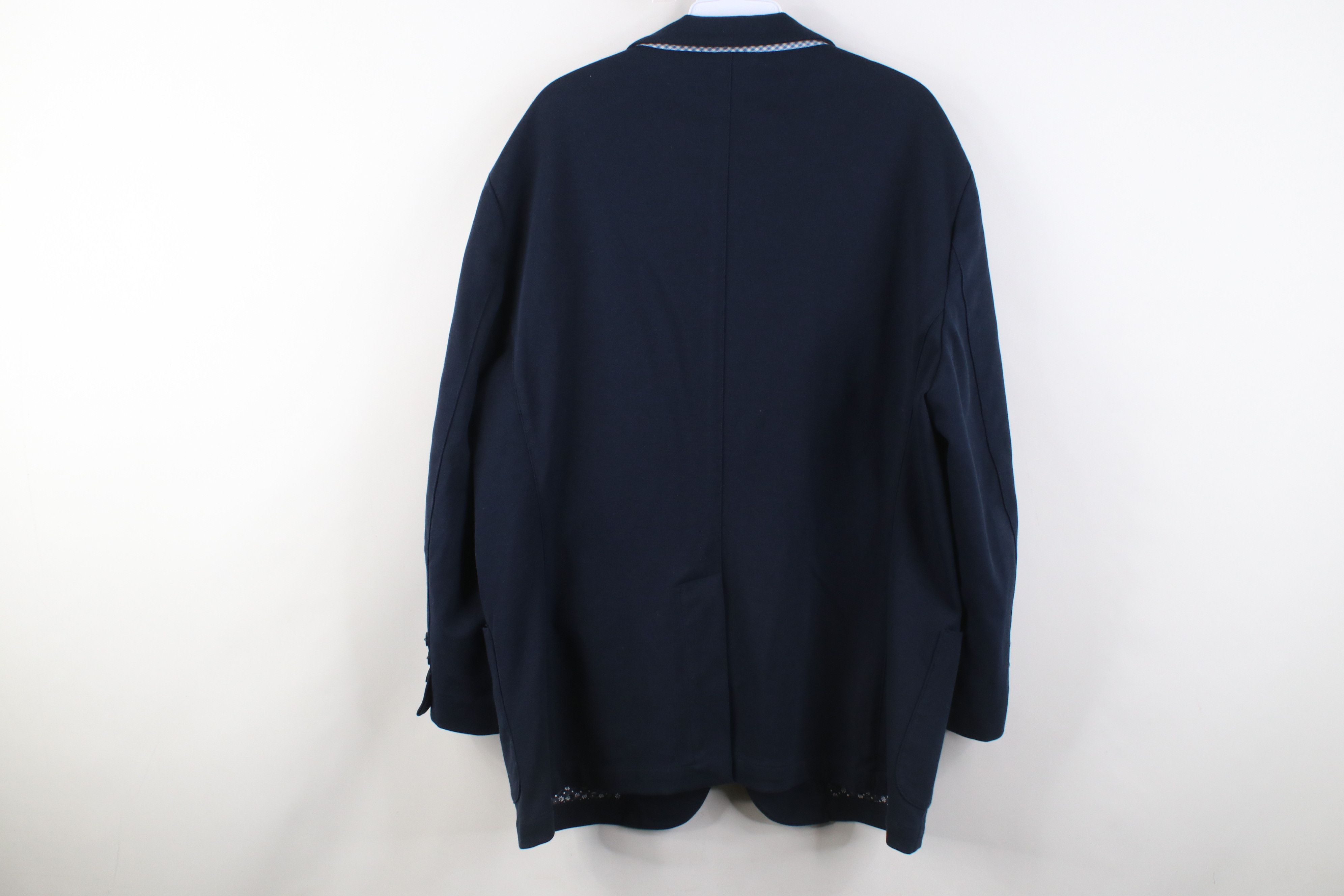 Stone Rose Stone Rose Knit 2 Button Suit Coat Blazer Jacket Navy Blue Size US XXL / EU 58 / 5 - 14 Thumbnail