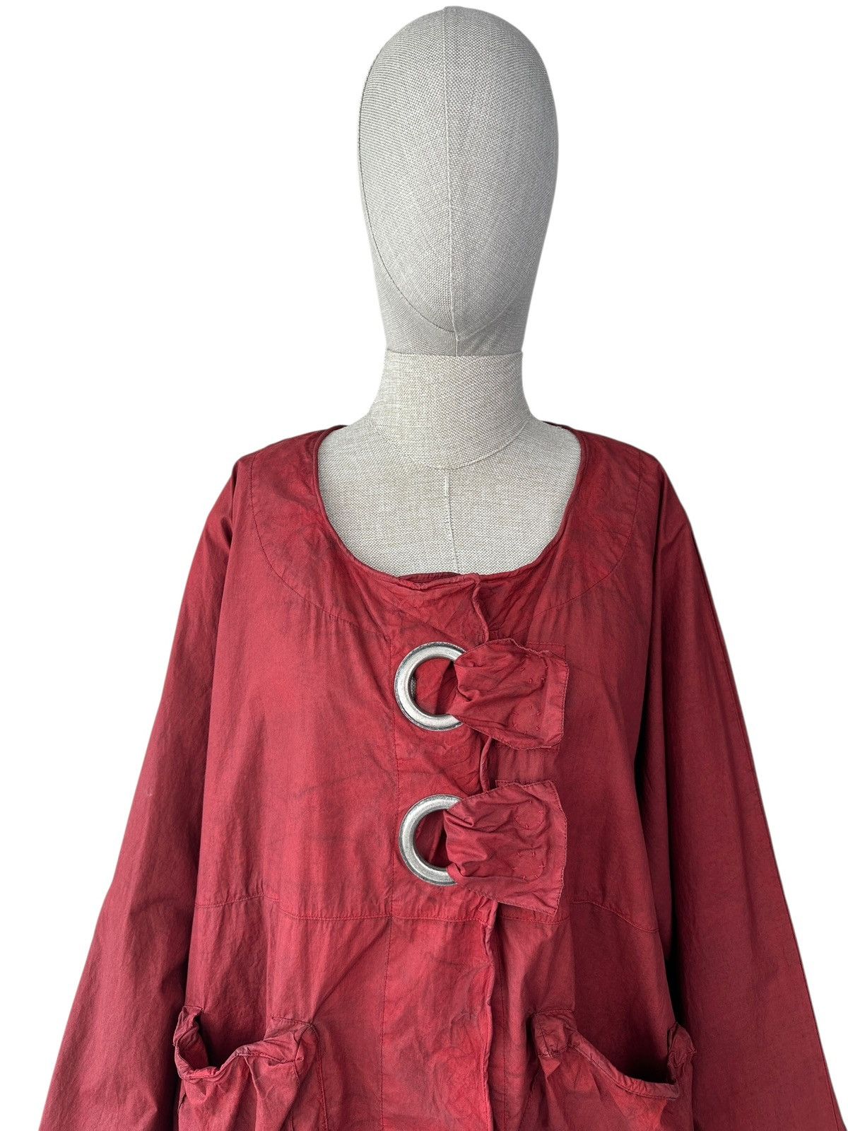 Other BARBARA SPEER Oversized Crinkle Cotton Jacket Ring Ties Size M / US 6-8 / IT 42-44 - 4 Thumbnail