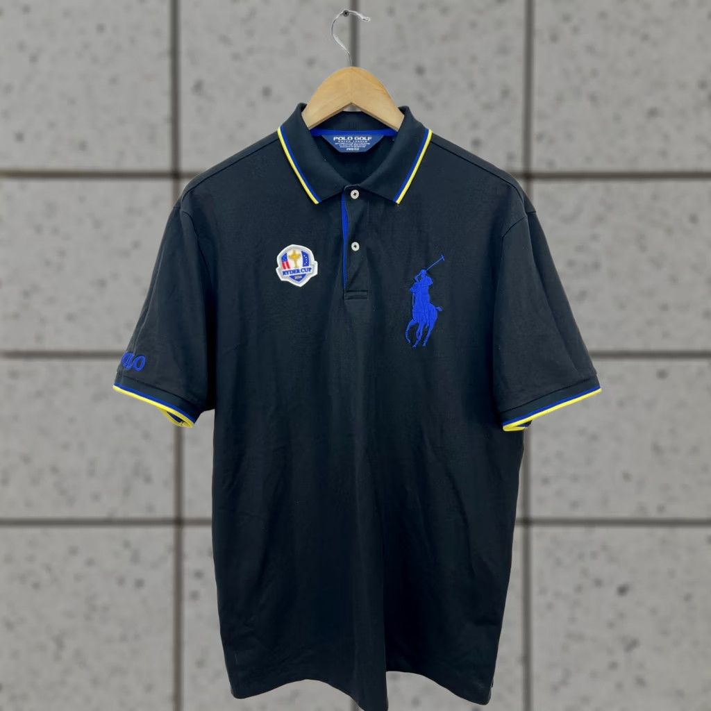 Ralph Lauren Ralph Lauren Ryder Cup 2014 Polo Shirt Pro Fit Size Large Polo Shirt Black Logo Vintage Men Size US L / EU 52-54 / 3 - 1 Thumbnail