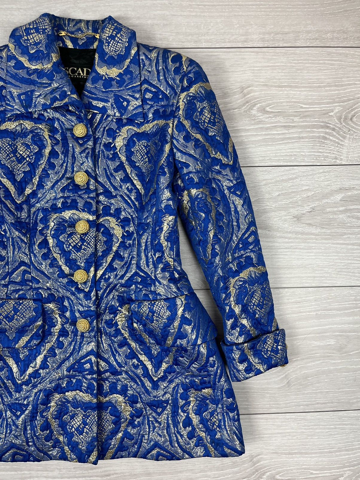 Escada Escada By Margaretha Ley Vintage Gold Blazer Skirt Suit Size M / US 6-8 / IT 42-44 - 4 Thumbnail