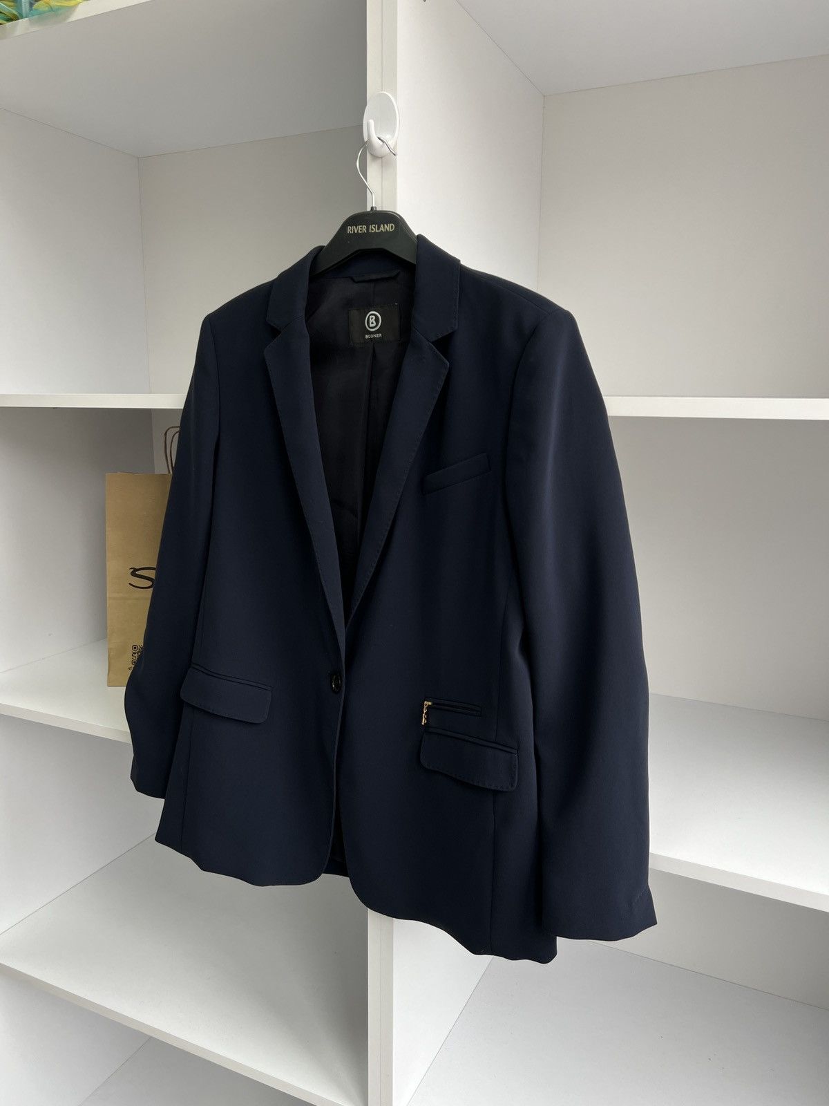 Bogner × Designer × Vintage Vintage Bogner Women’s Navy Luxury Blazer Size L / US 10 / IT 46 - 6 Thumbnail