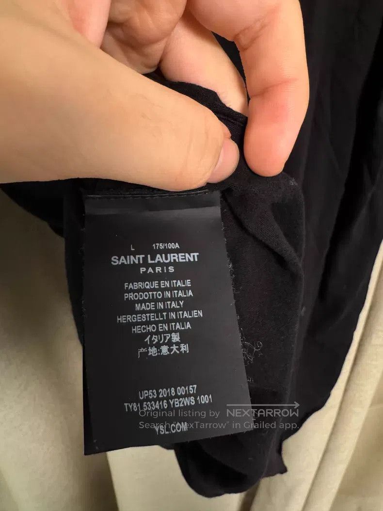 Saint Laurent Paris Saint Laurent Paris Black Short Sleeve T-Shirt i Size US L / EU 52-54 / 3 - 3 Thumbnail