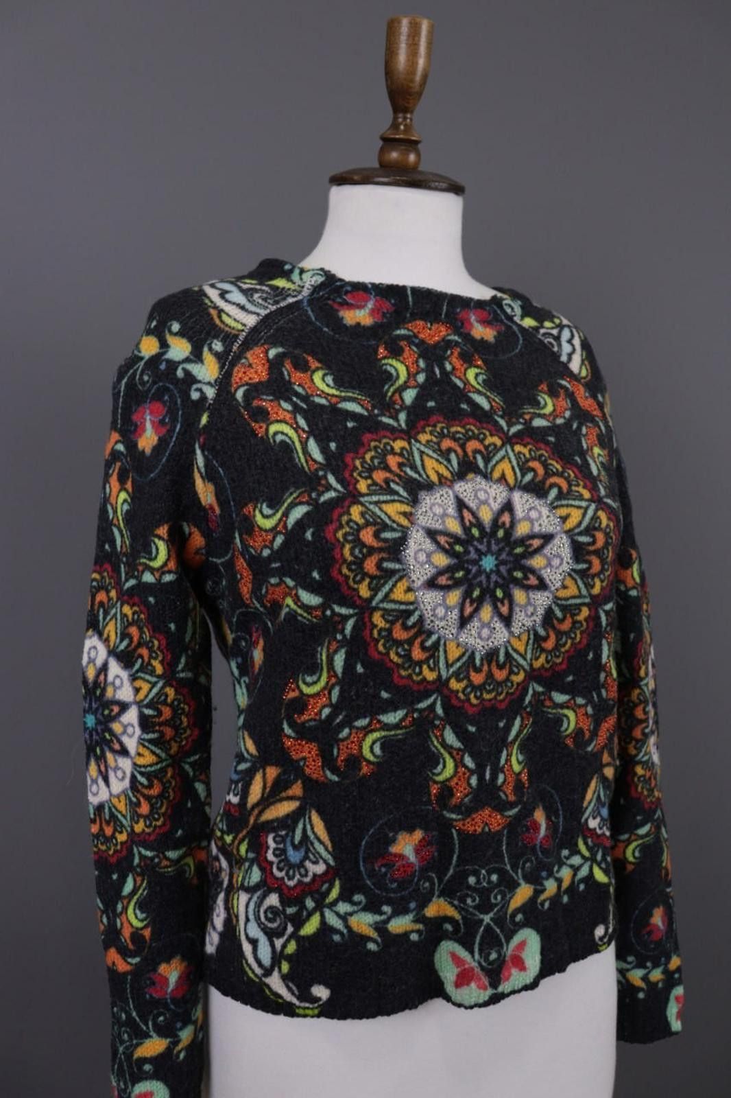 Designer Princess Goes Hollywood Gray Floral Sweater Size 36 / M Size M / US 6-8 / IT 42-44 - 7 Thumbnail