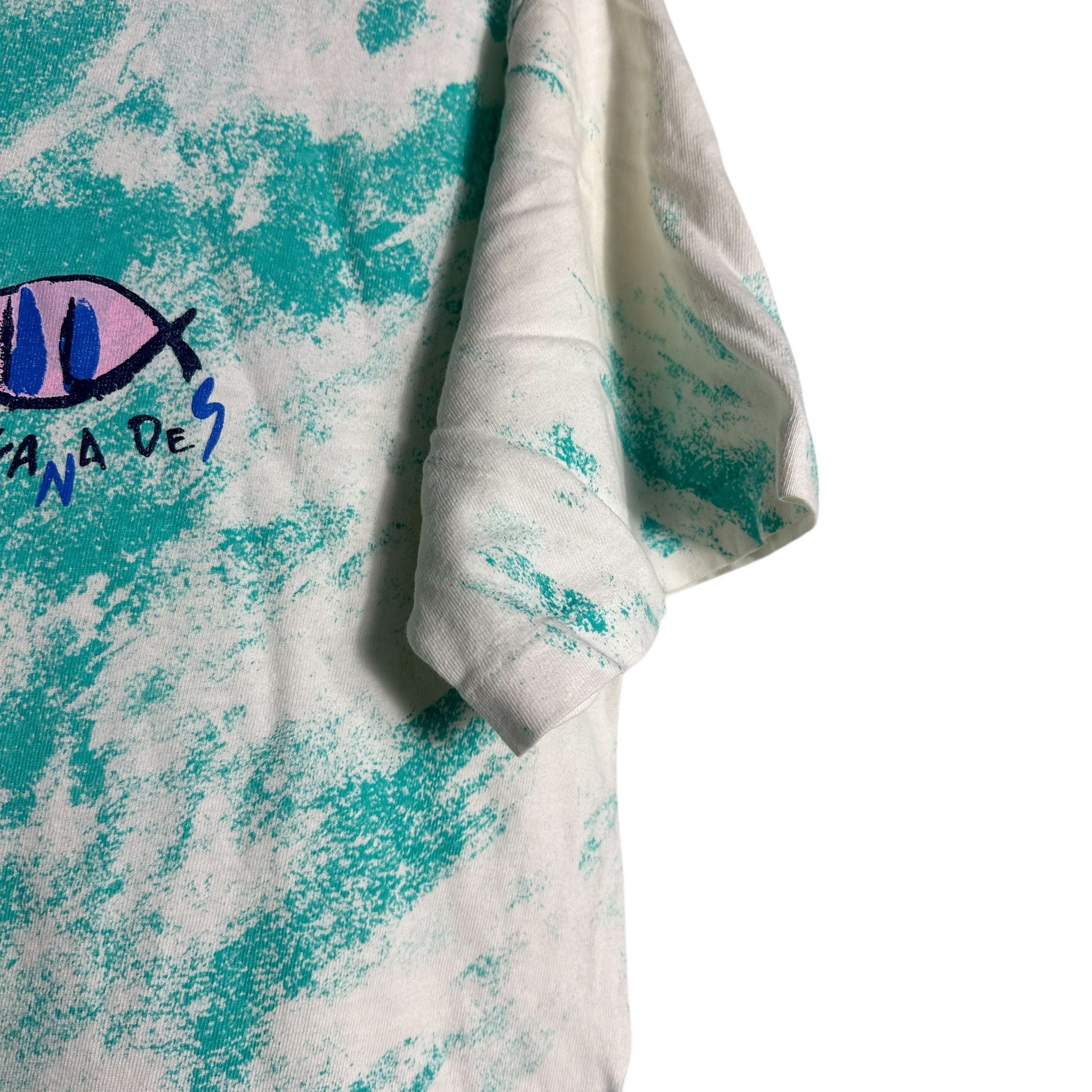 🔥RARE🔥Vintage Sakana Des All Print T-shirt Single Stich