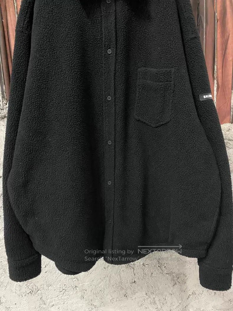 Balenciaga Balenciaga Black Teddy Sleeve Logo Jacket Size US S / EU 44-46 / 1 - 4 Thumbnail
