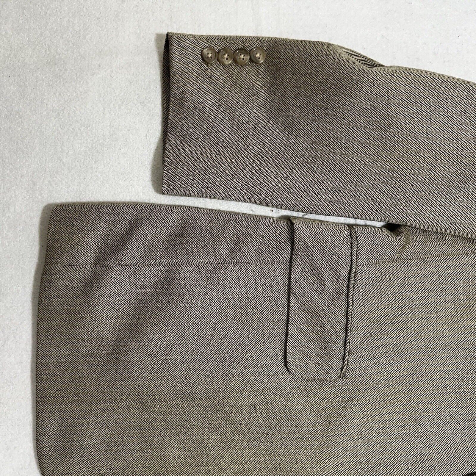Jos. A. Bank Jos. A. Bank 42R Silk Camel Hair Herringbone Suit Jacket Size 42R - 5 Thumbnail