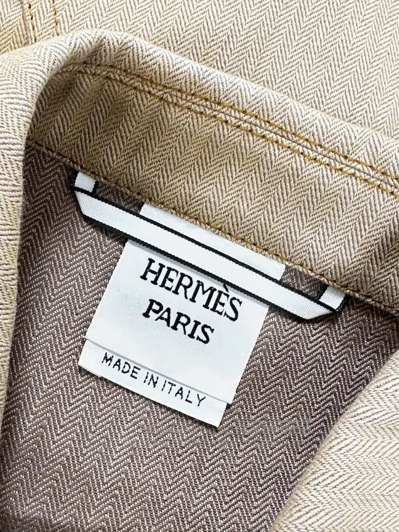 Hermes Hermes Khaki Canvas and Leather Patch Short Jacket Spring/ Size XS / US 0-2 / IT 36-38 - 7 Thumbnail