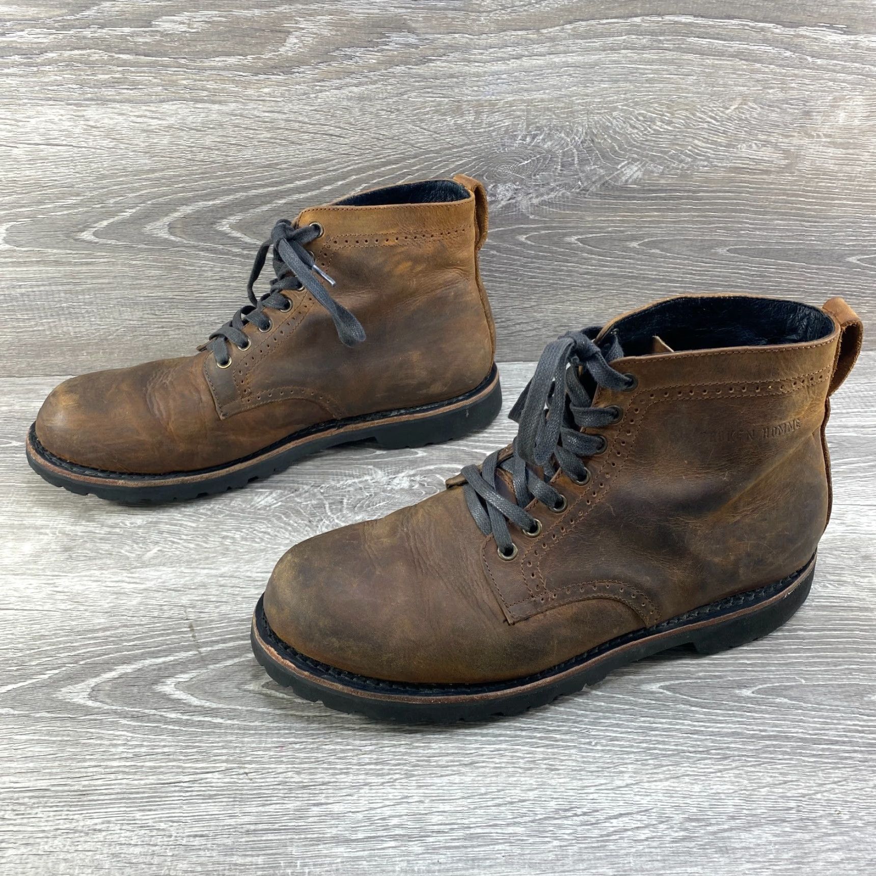 Vibram Broken Homme Mens 12 Brown Leather Tydus Boot Lace Up Vibram Gumlite Sole USA - Boot - Leather - Brown - 12 - Mens Size US 12 / EU 45 - 5 Thumbnail