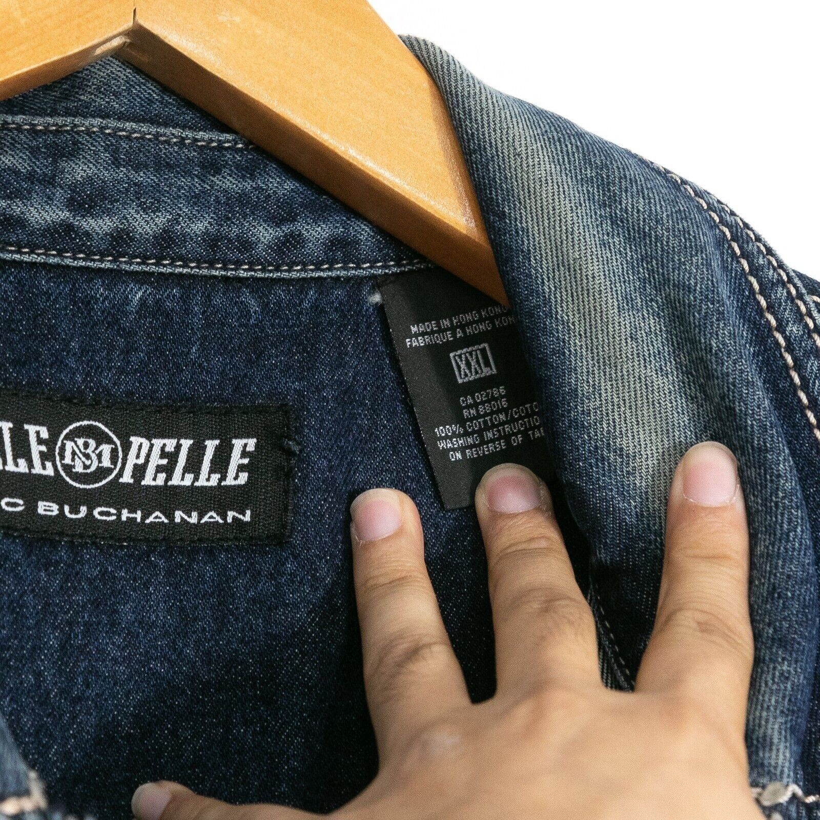 Pelle Pelle × Vintage Vintage Pelle Pelle Jean Jacket Mens 2XL - Distressed Denim Size US XXL / EU 58 / 5 - 5 Thumbnail