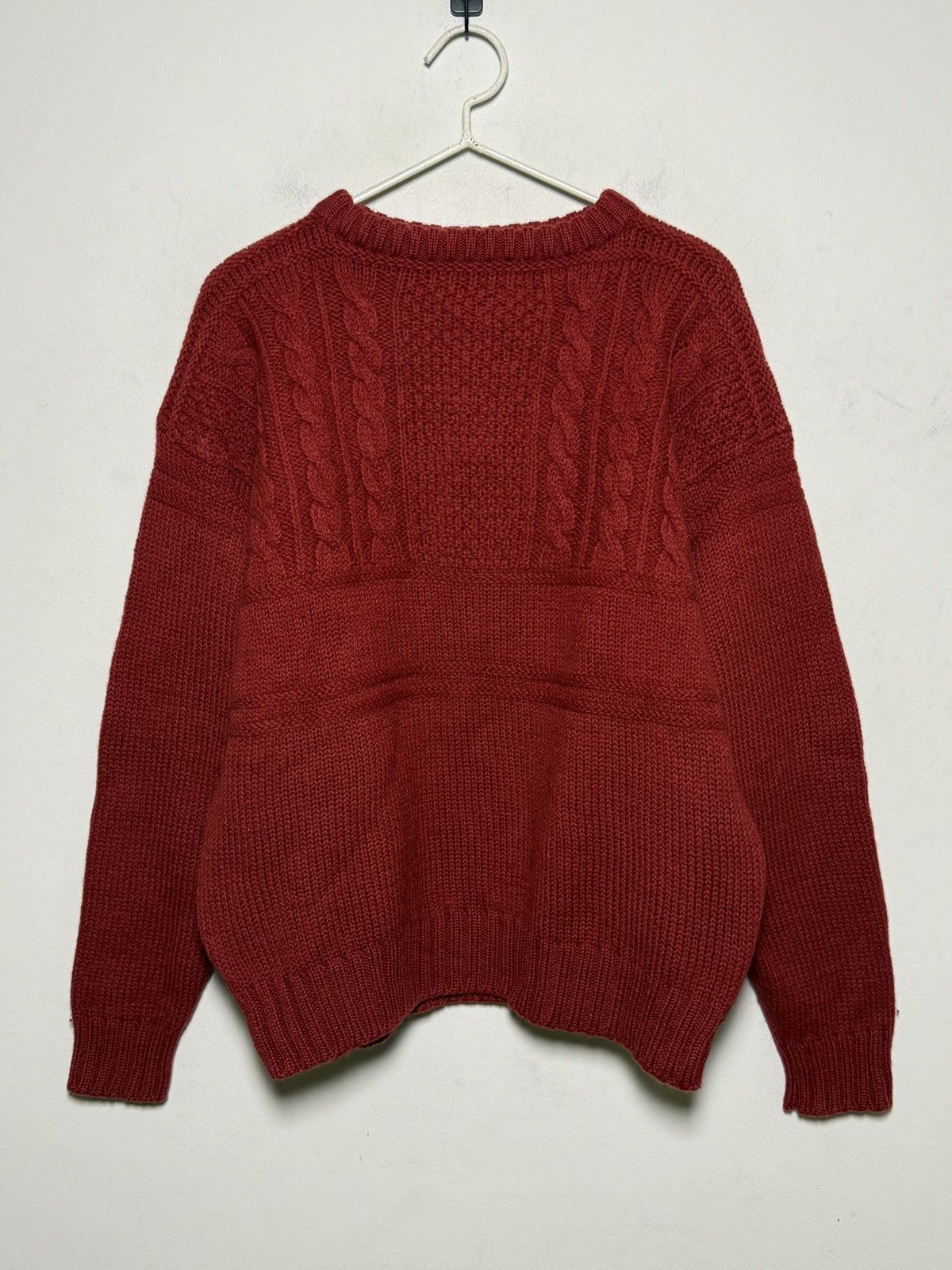Giorgio Armani Armani 80s Chunky red cable-knit sweater Size US M / EU 48-50 / 2 - 1 Thumbnail