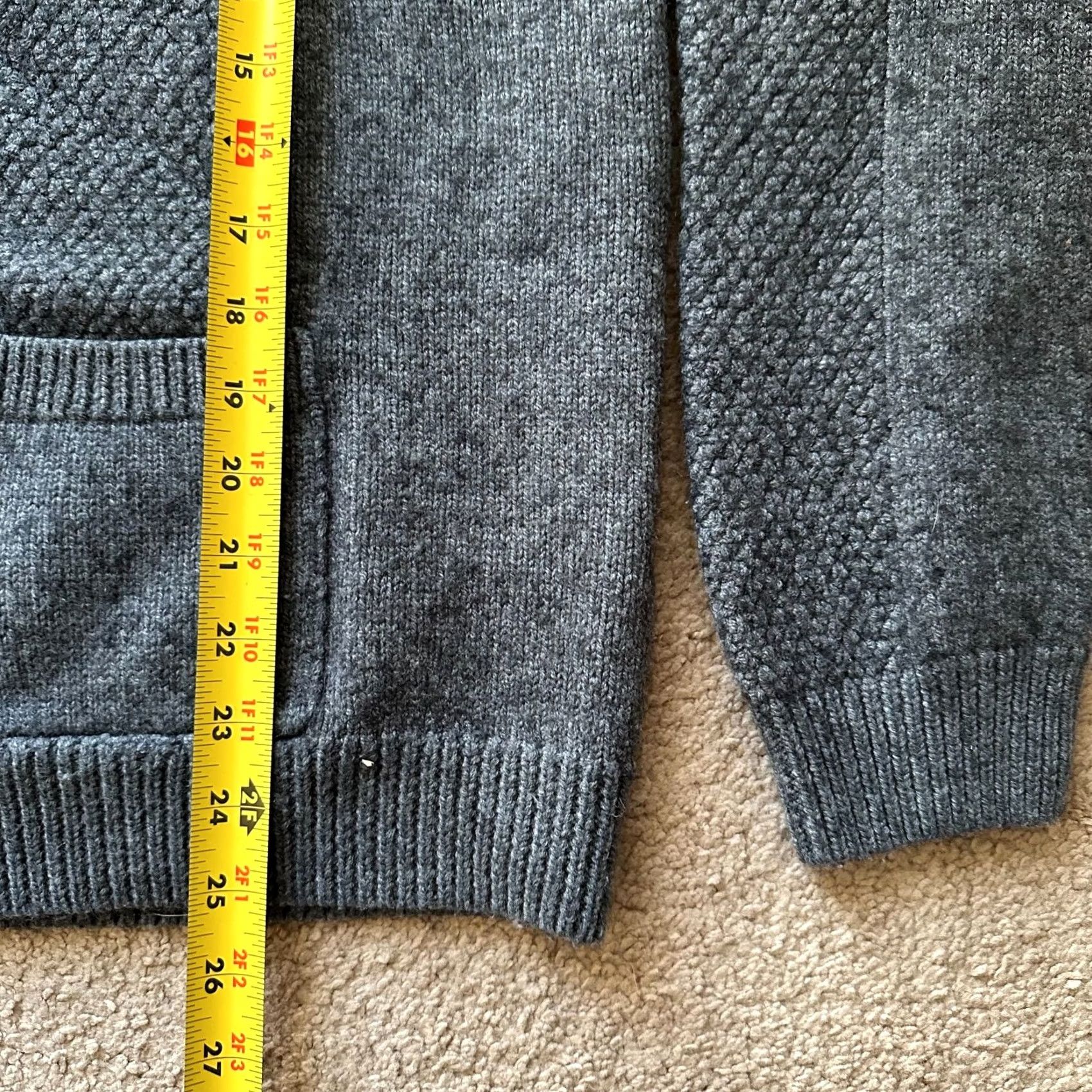 Vintage 7 Diamonds Womens 2XL Cardigan Sweater Grey Long Sleeve Wool Blend Button Up Size XXL / US 16-18 / IT 52-54 - 7 Thumbnail