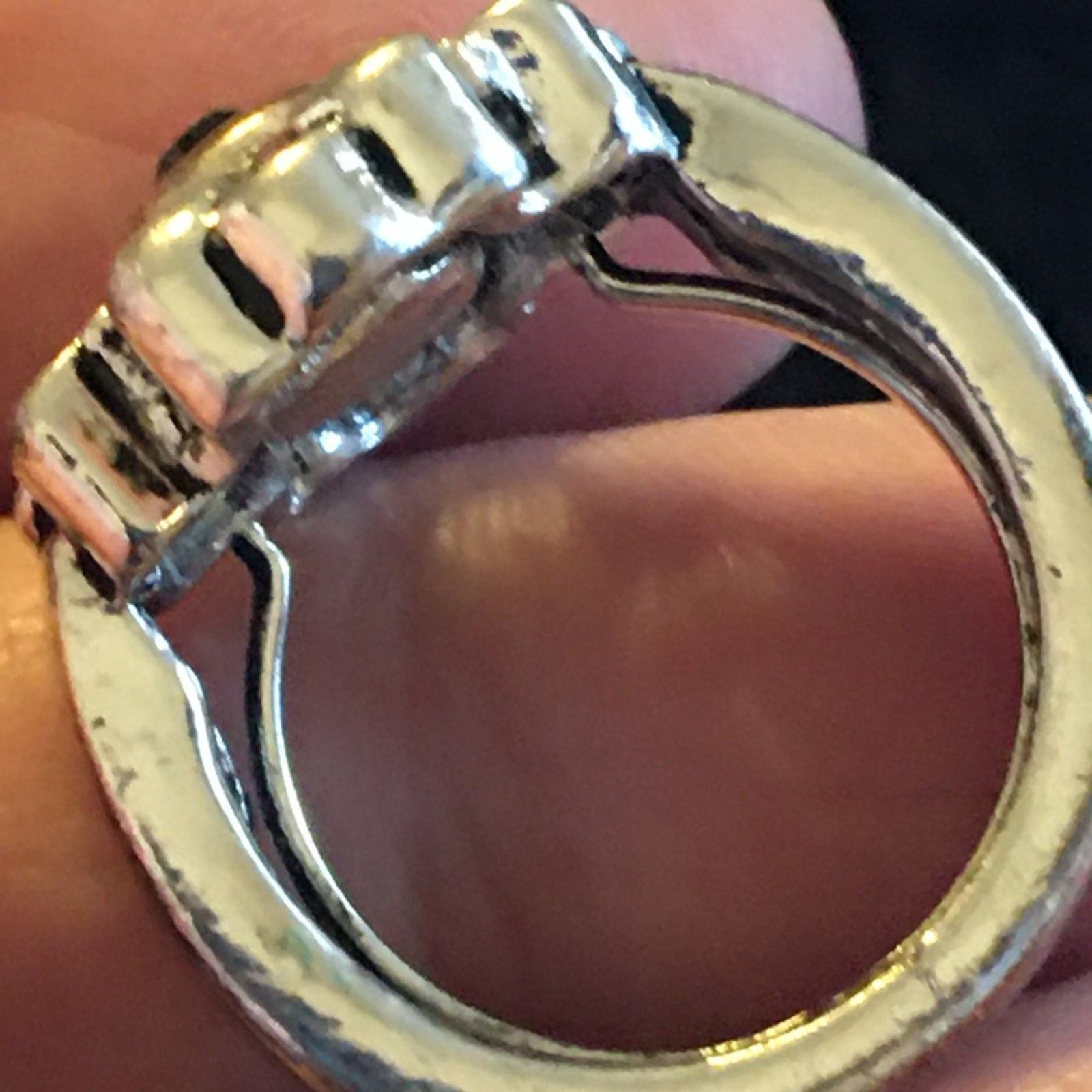 Vintage Ladies vintage silver plated filigree design ring Size ONE SIZE - 9 Thumbnail